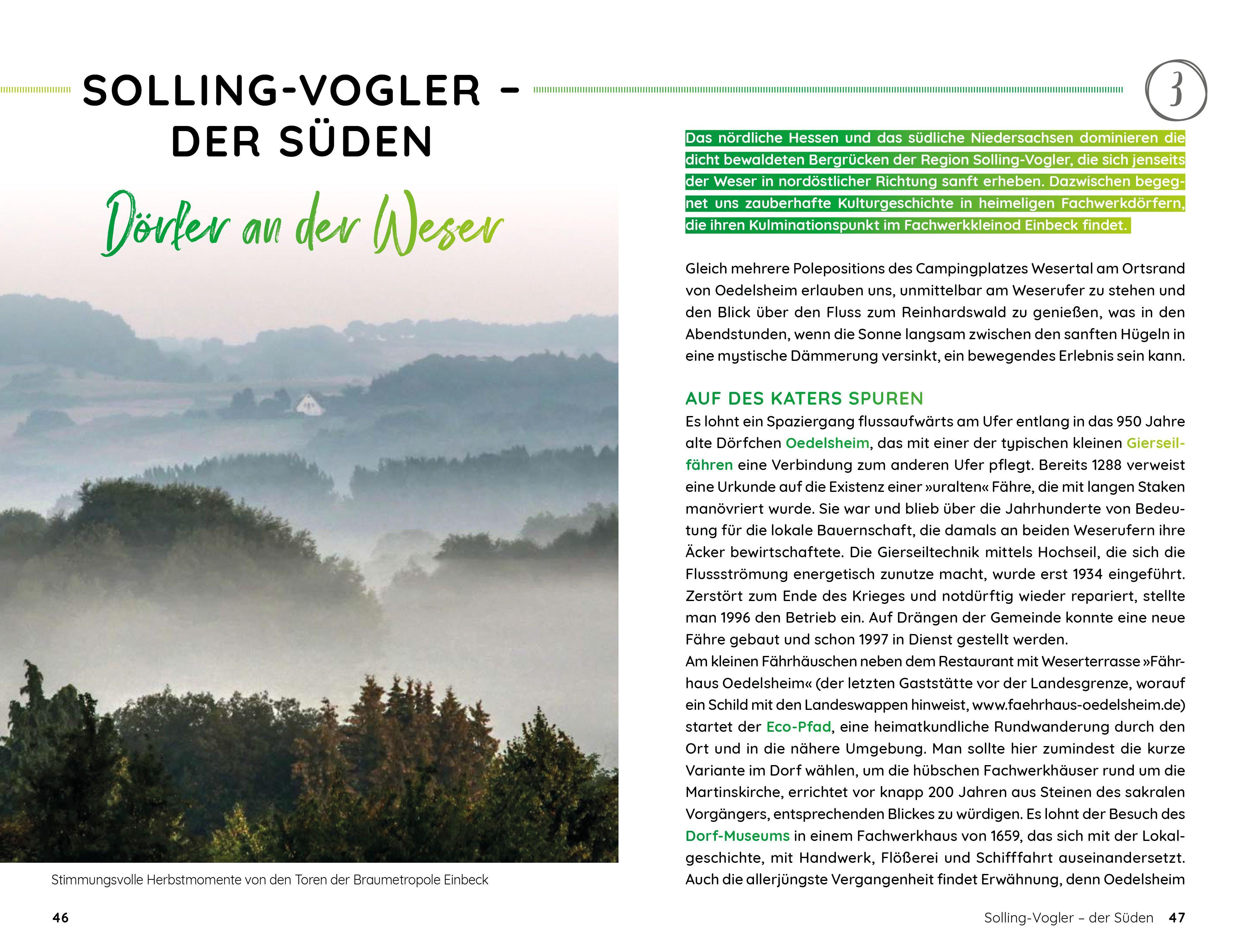 Beispielinhalt (Bild) Wochenend & Wohnmobil Kleine Auszeiten im Weserbergland