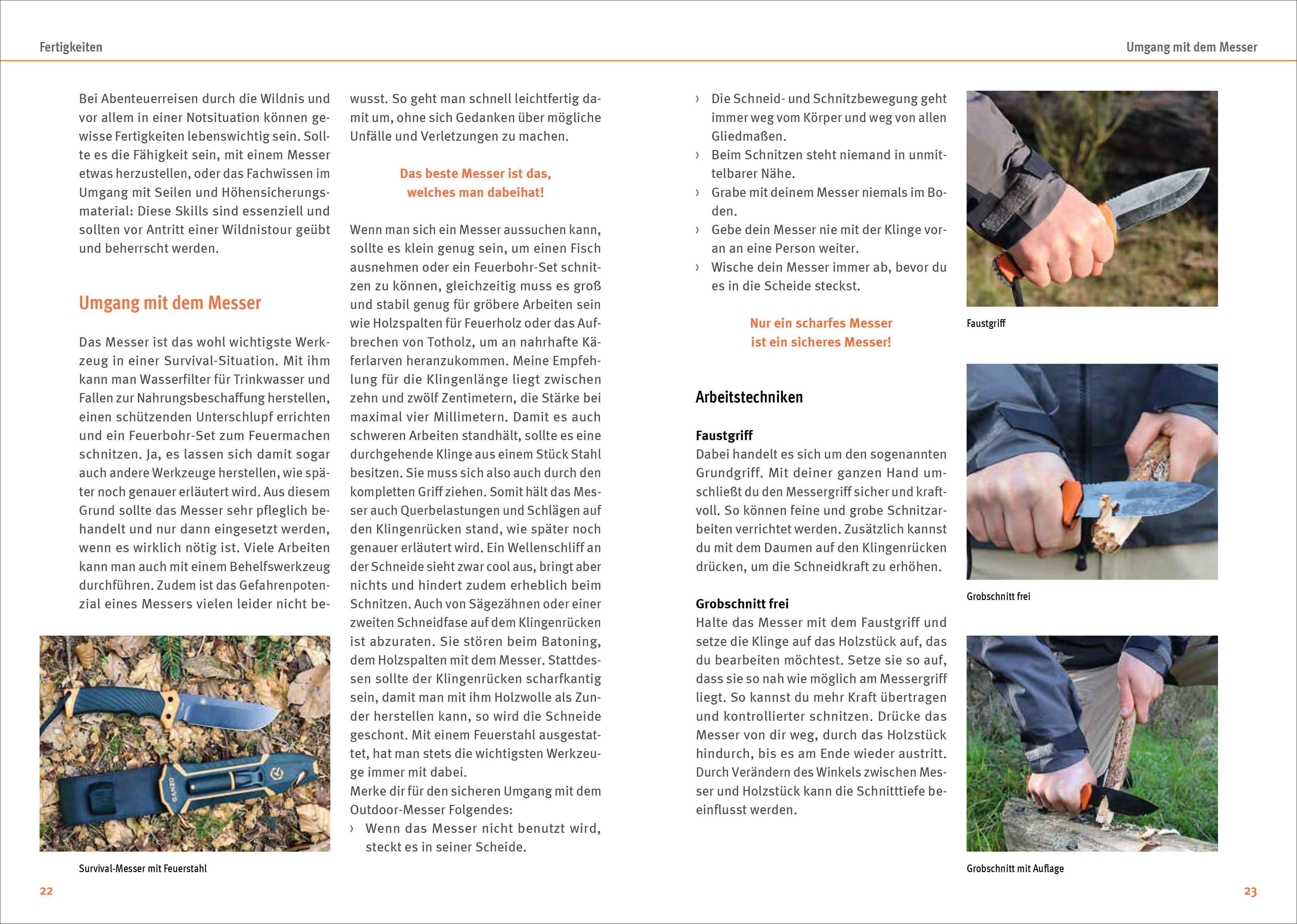 Beispielinhalt (Bild) Survival Skills - Das große Outdoor-Handbuch