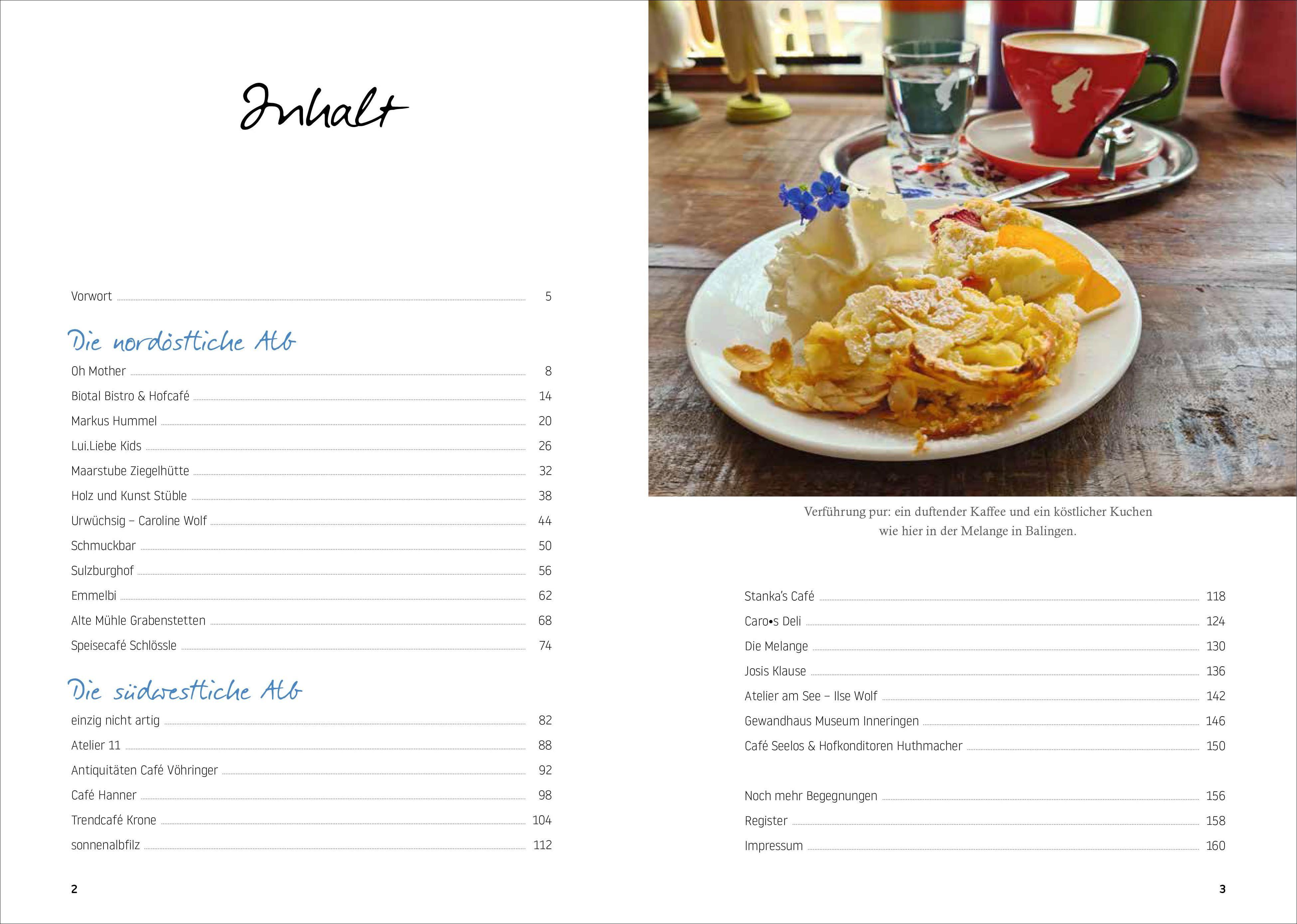 Beispielinhalt (Bild) Cafés und Ateliers - Schwäbische Alb