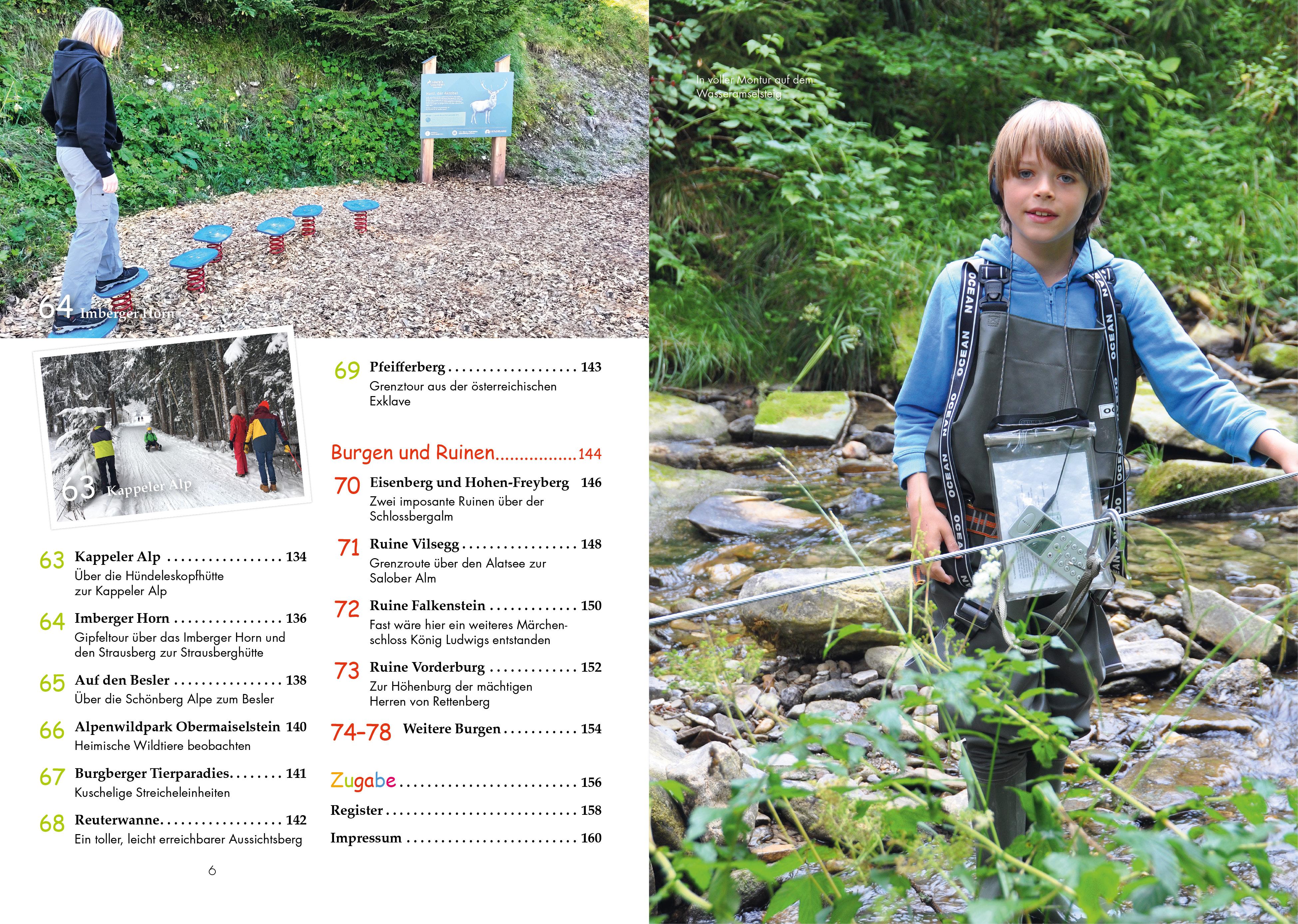 Beispielinhalt (Bild) Das große Kinder-Wander-Erlebnis-Buch Allgäu