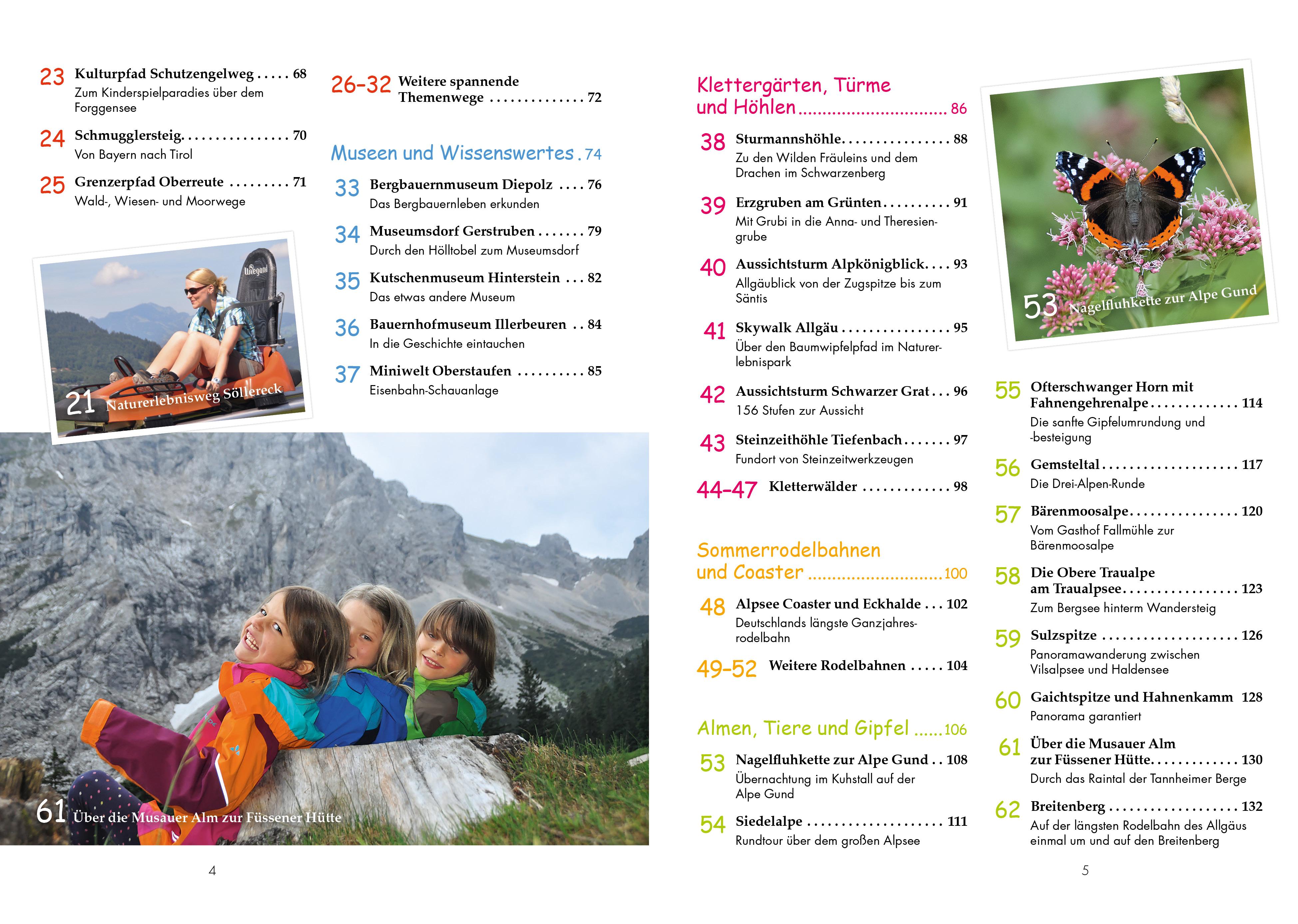 Beispielinhalt (Bild) Das große Kinder-Wander-Erlebnis-Buch Allgäu