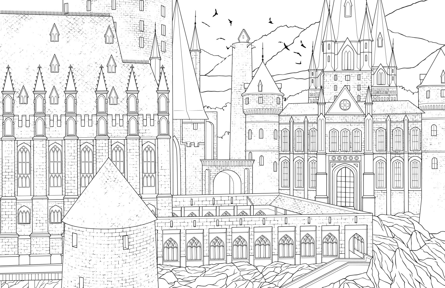 Beispielinhalt (Bild) Aus den Filmen zu Harry Potter: Das offizielle Hogwarts-Malbuch