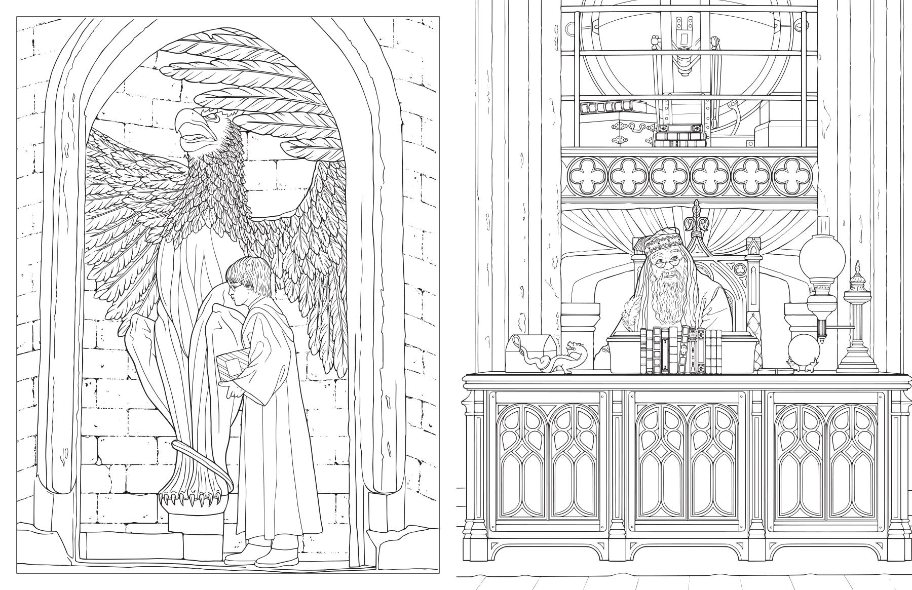 Beispielinhalt (Bild) Aus den Filmen zu Harry Potter: Das offizielle Hogwarts-Malbuch