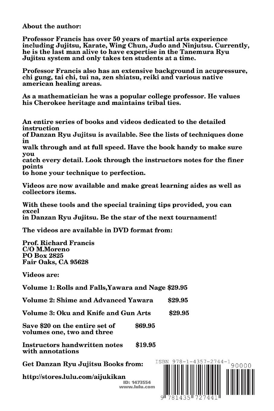 Rückseitencover Danzan Ryu Jujitsu Volume1 with Kowami and Ukemi