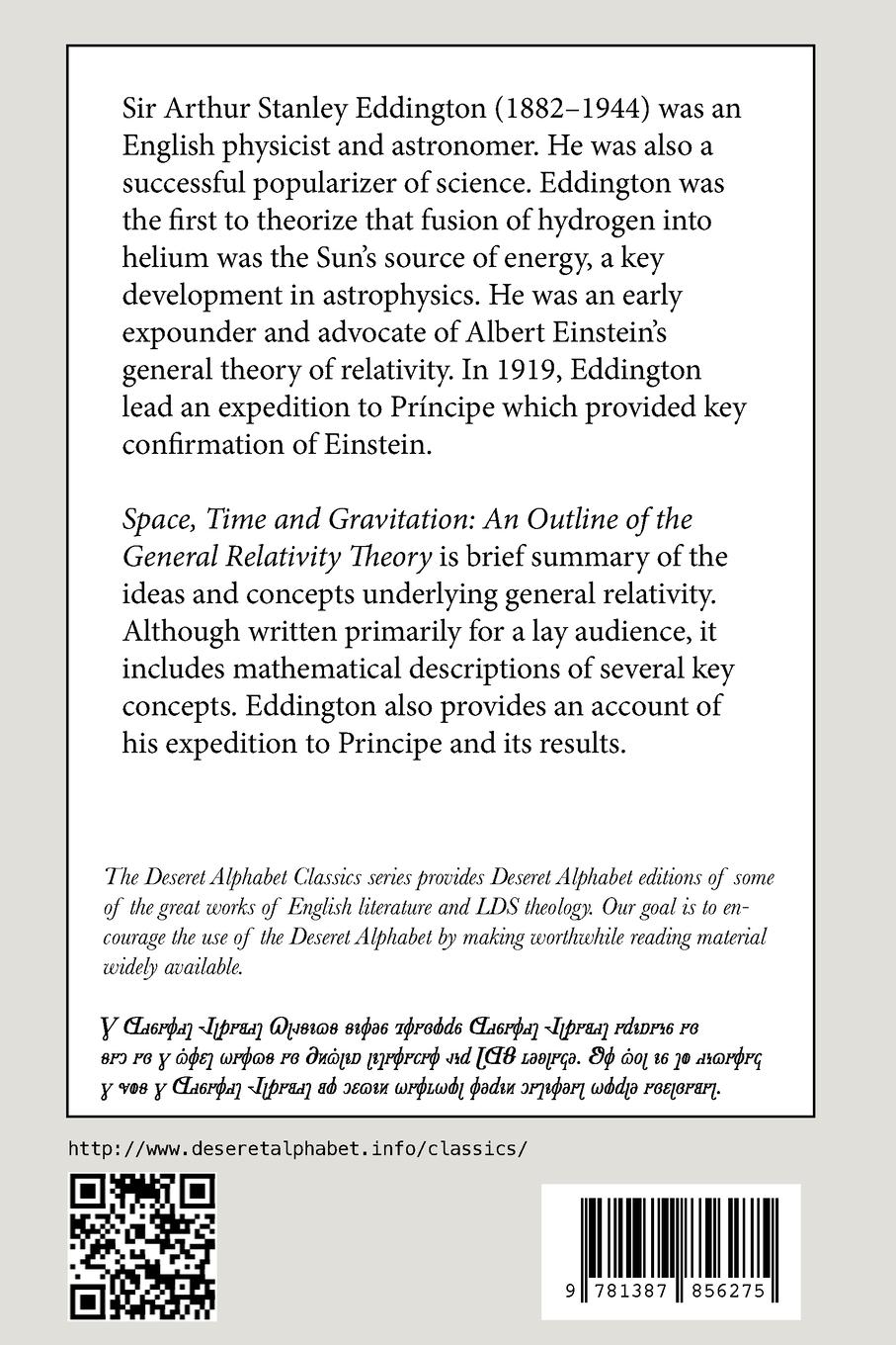 Rückseitencover Space, Time, and Gravitation (Deseret Alphabet edition)