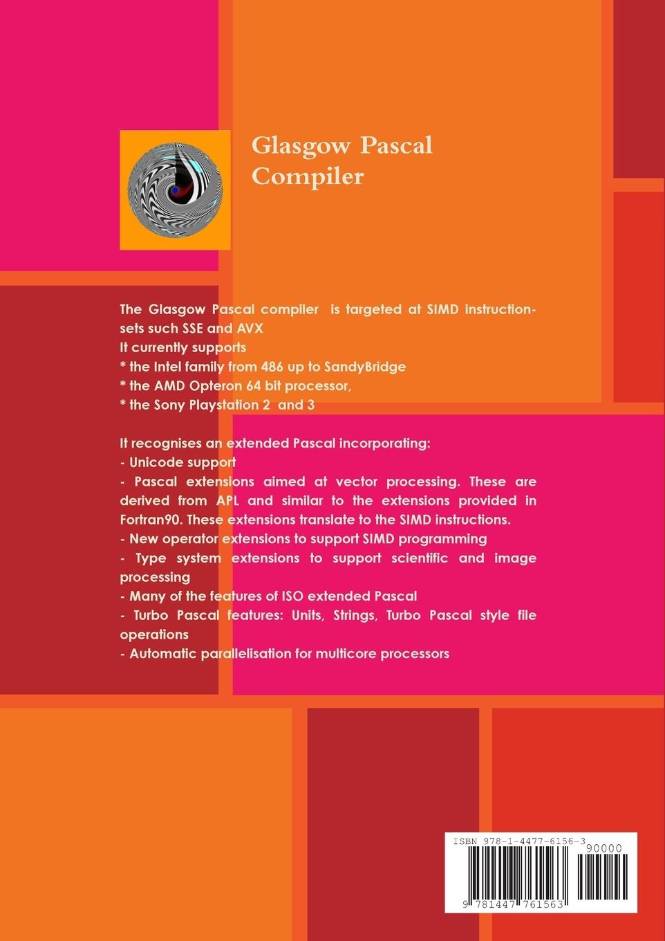 Rückseitencover Glasgow Pascal Compiler with vector extensions