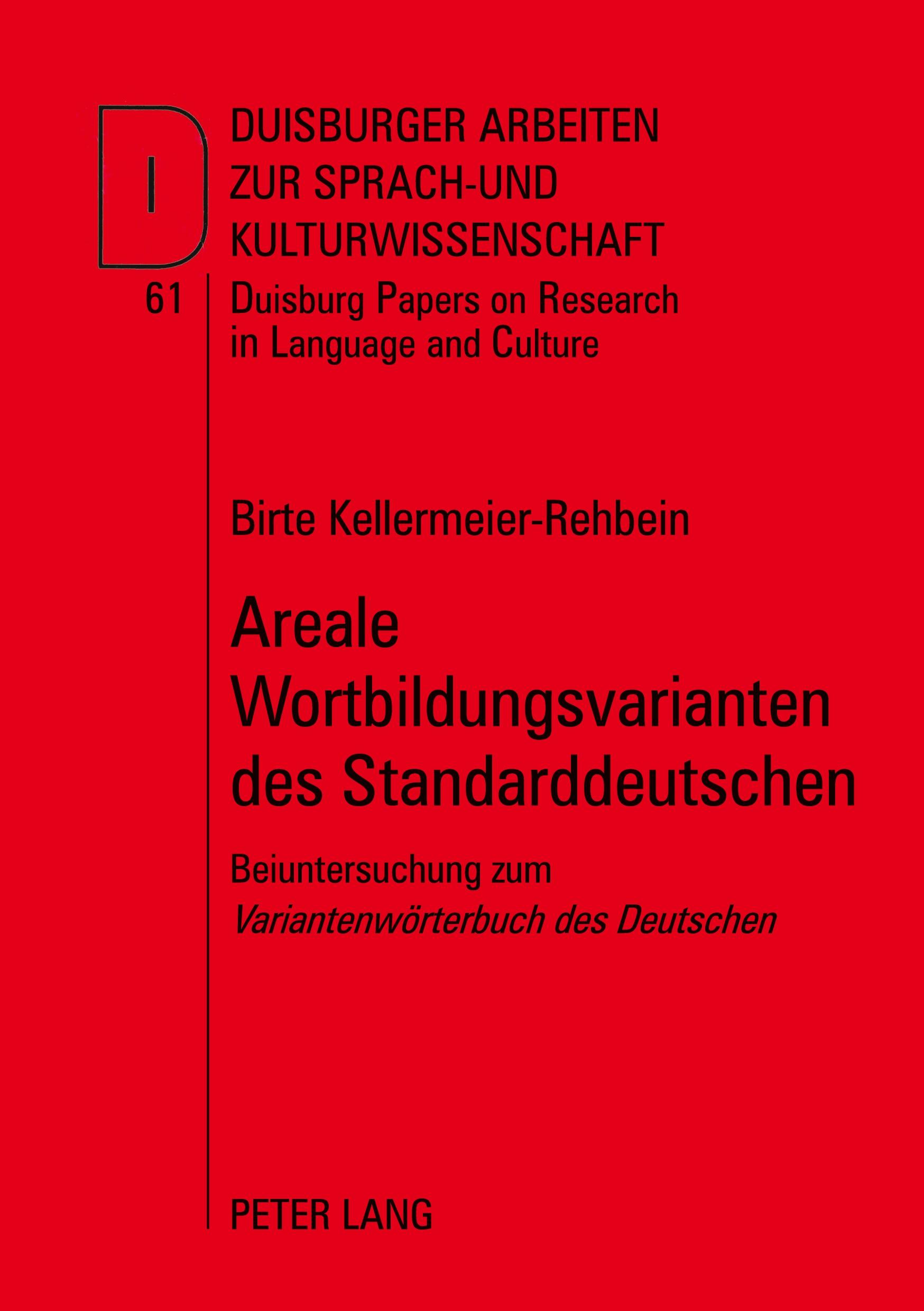 Vorderes Coverbild Areale Wortbildungsvarianten des Standarddeutschen