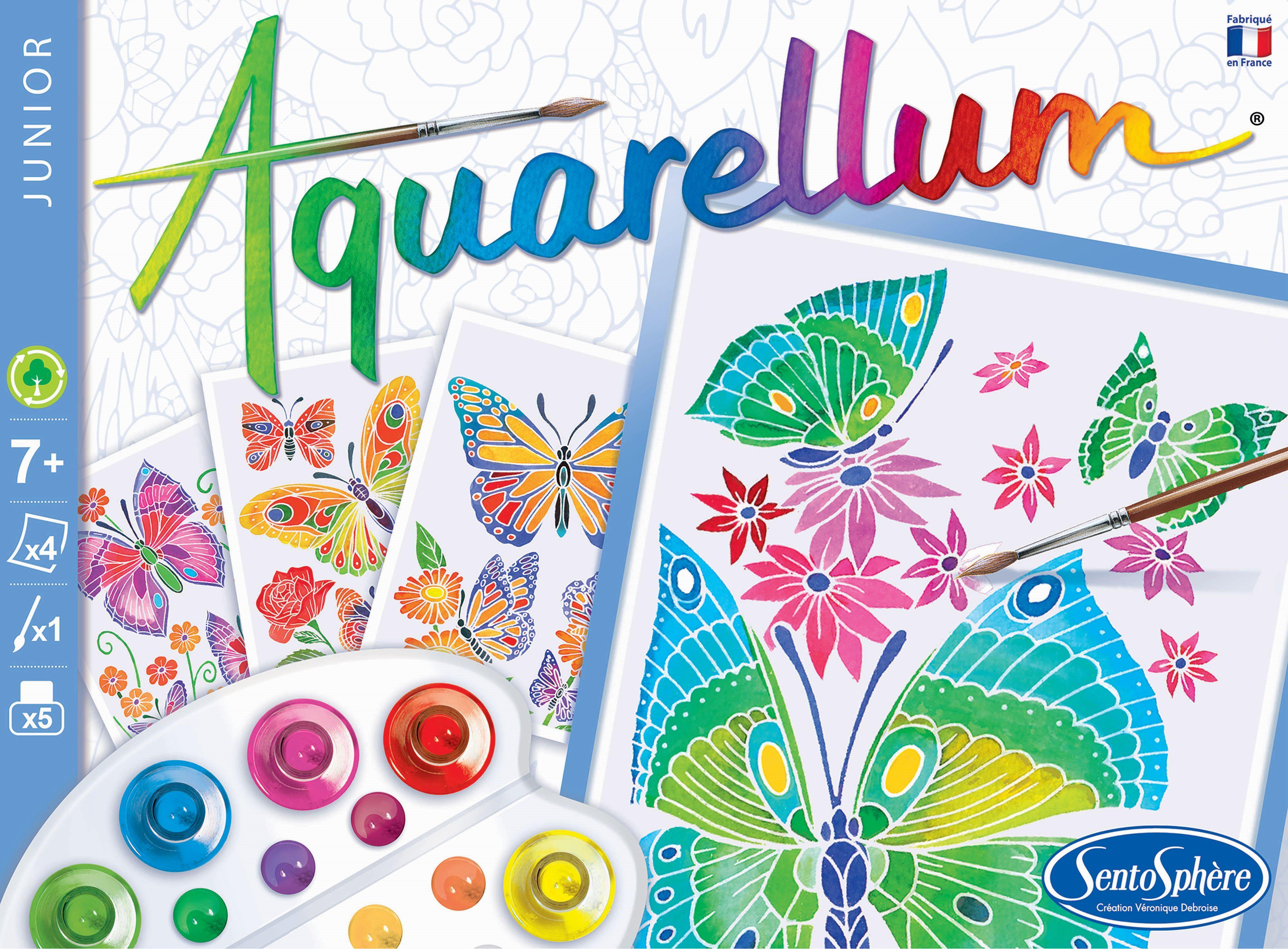 Beispielinhalt (Bild) Sentosphere - Aquarellum Junior Schmetterling & Blume