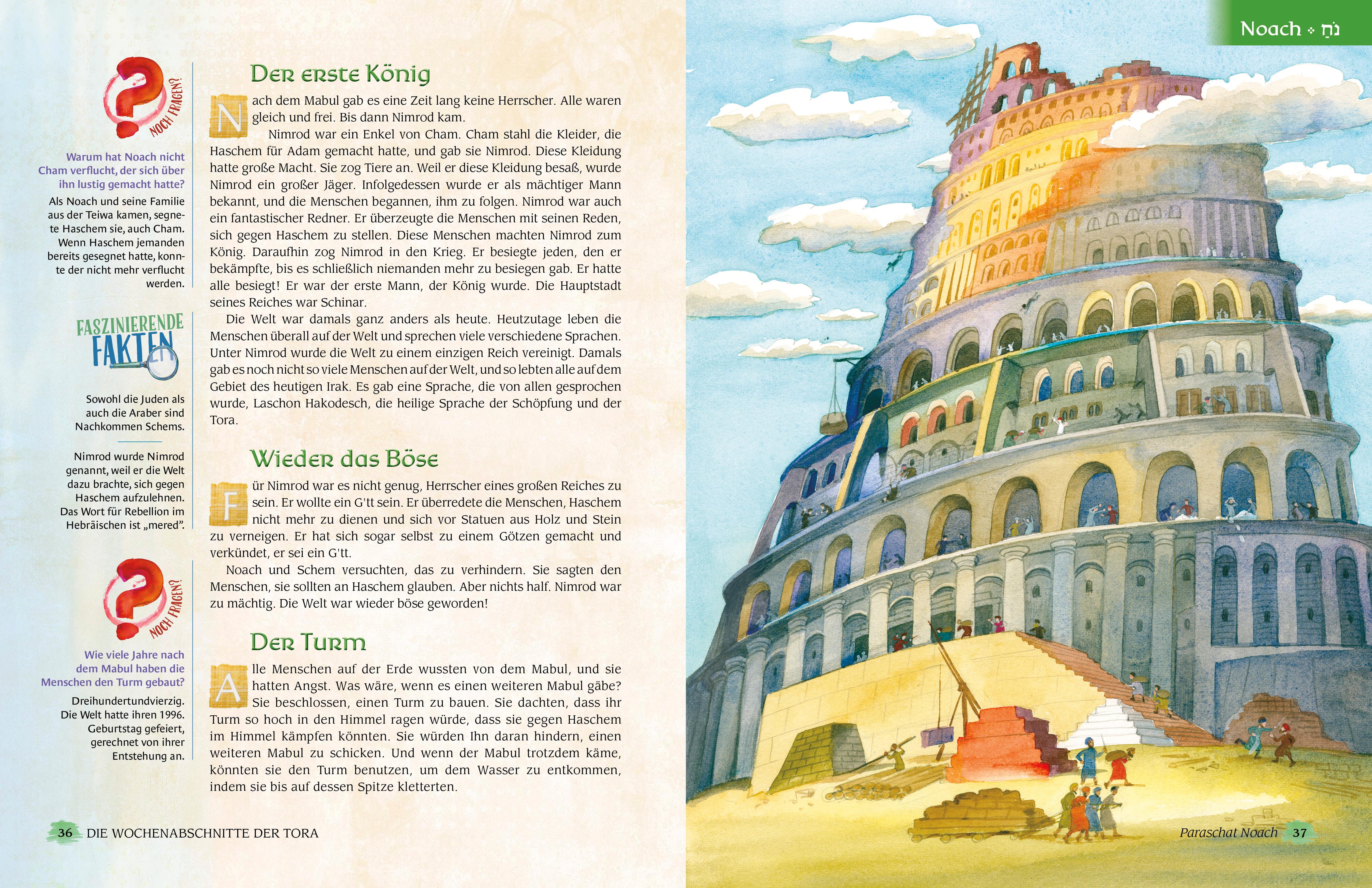 Beispielinhalt (Bild) Die Wochenabschnitte der Tora. Buch Bereschit.