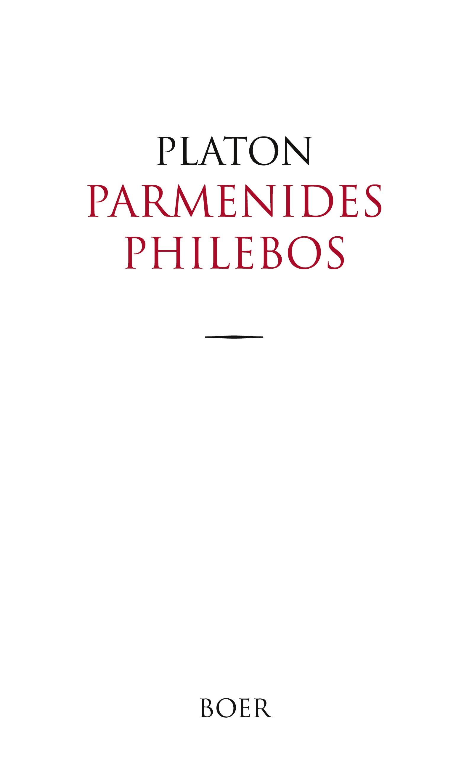 Vorderes Coverbild Parmenides und Philebos