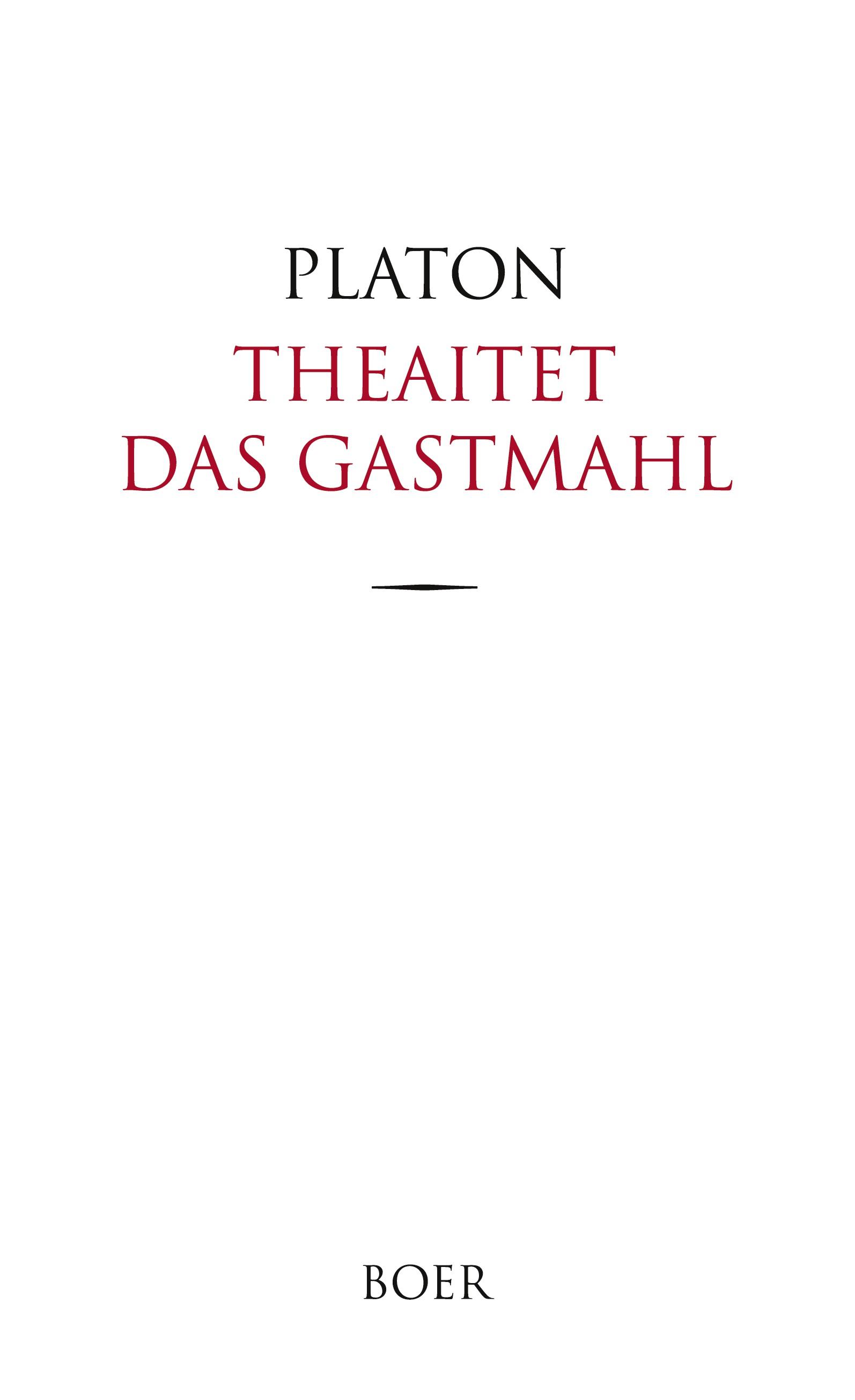 Vorderes Coverbild Theaitet und Das Gastmahl