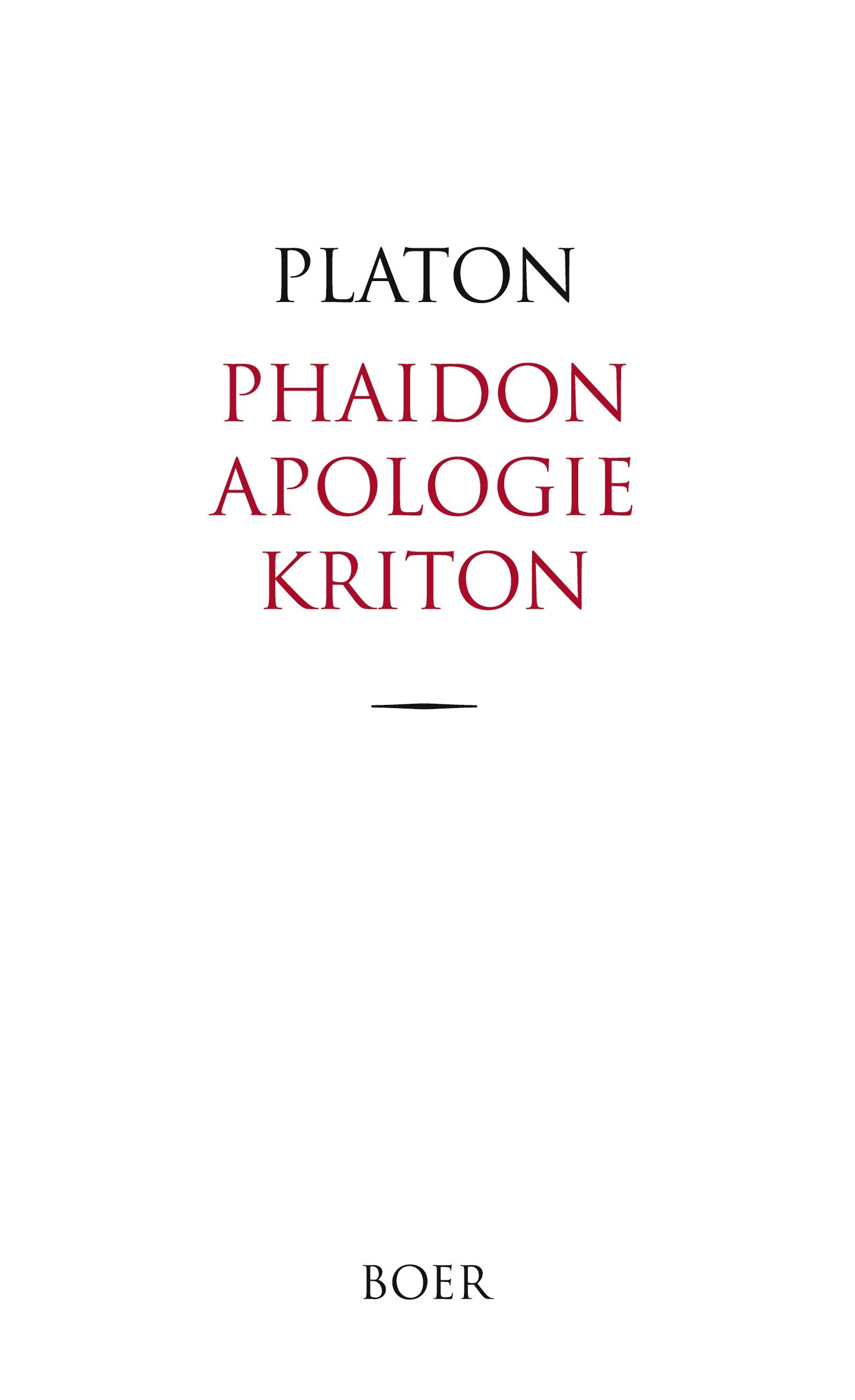 Vorderes Coverbild Phaidon, Apologie und Kriton