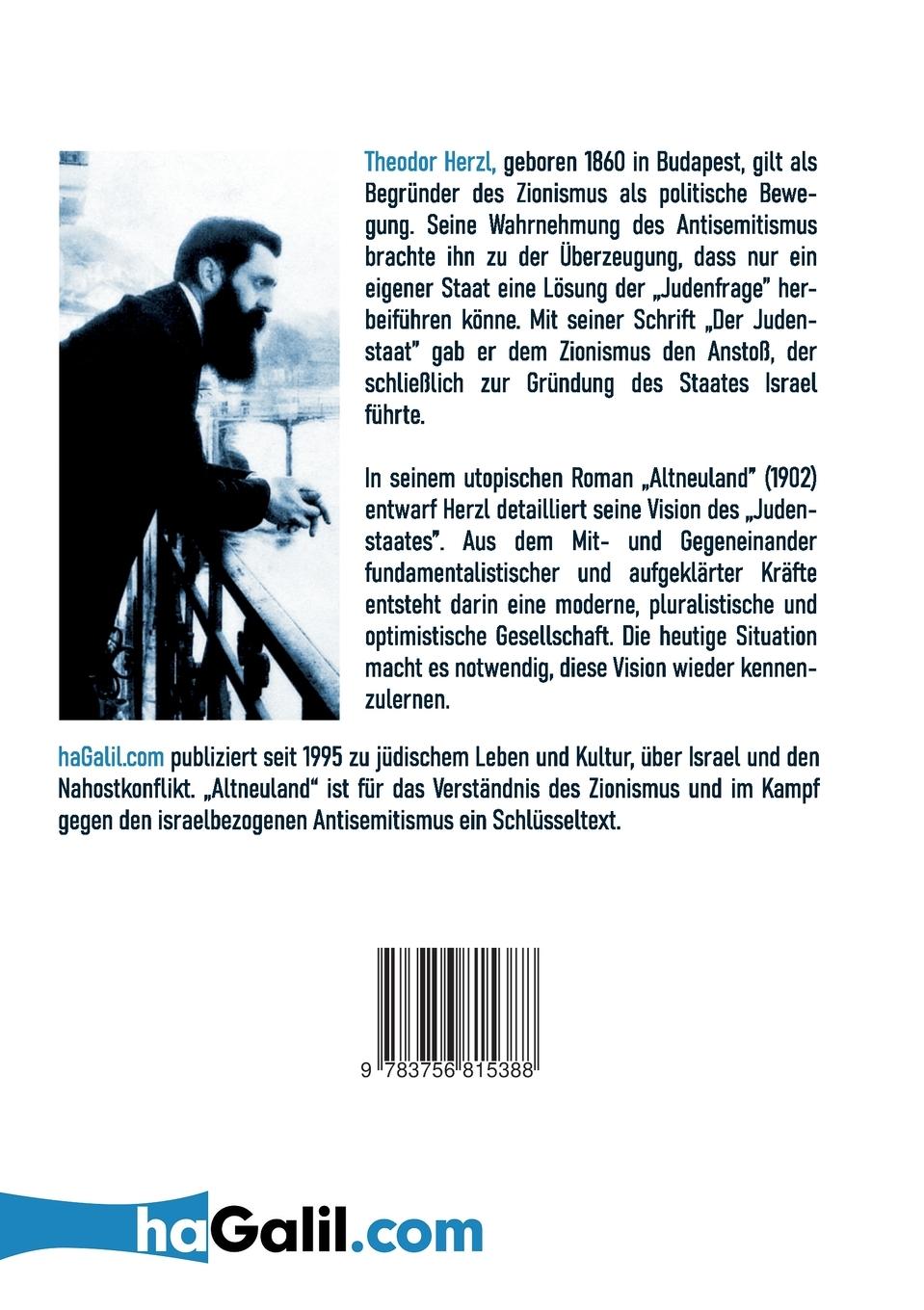 Rückseitencover Altneuland