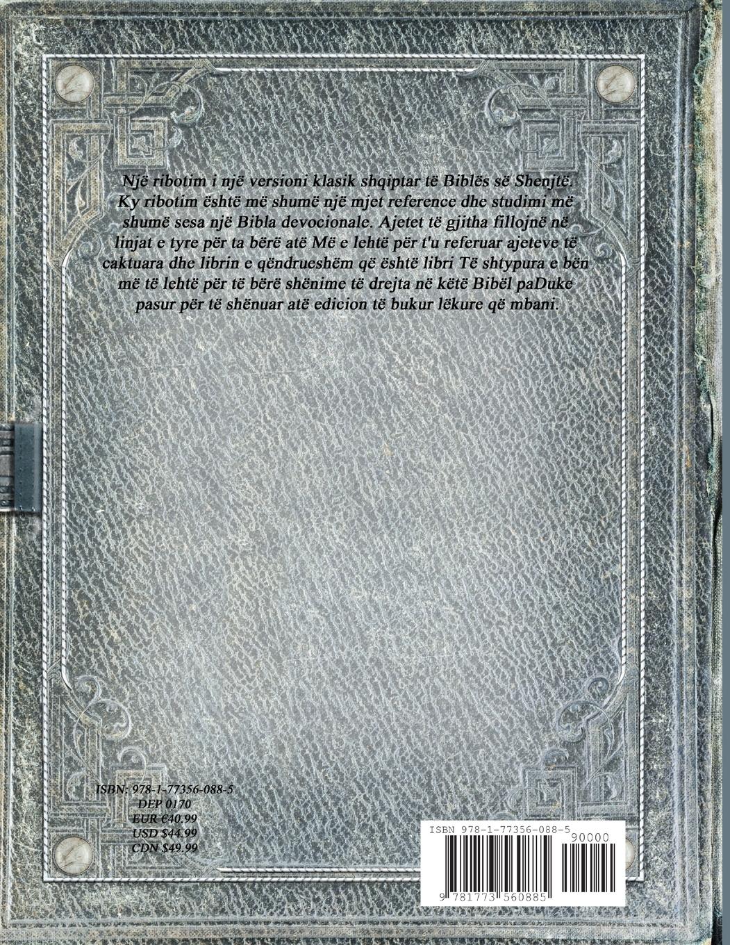 Rückseitencover Bibla e Shenjtë