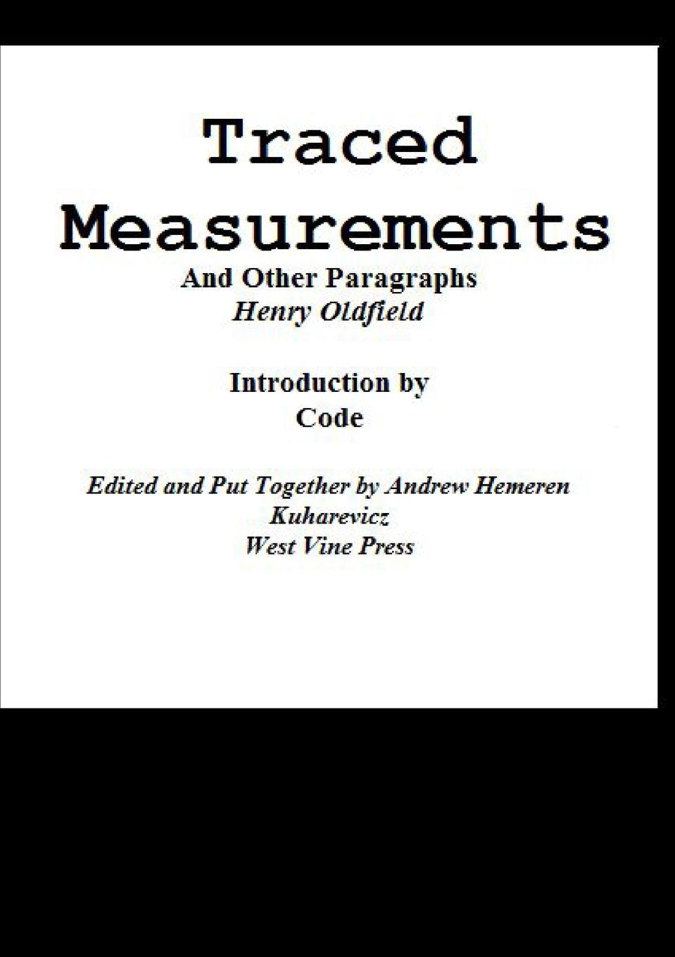 Vorderes Coverbild Traced Measurements And Other Paragraphs