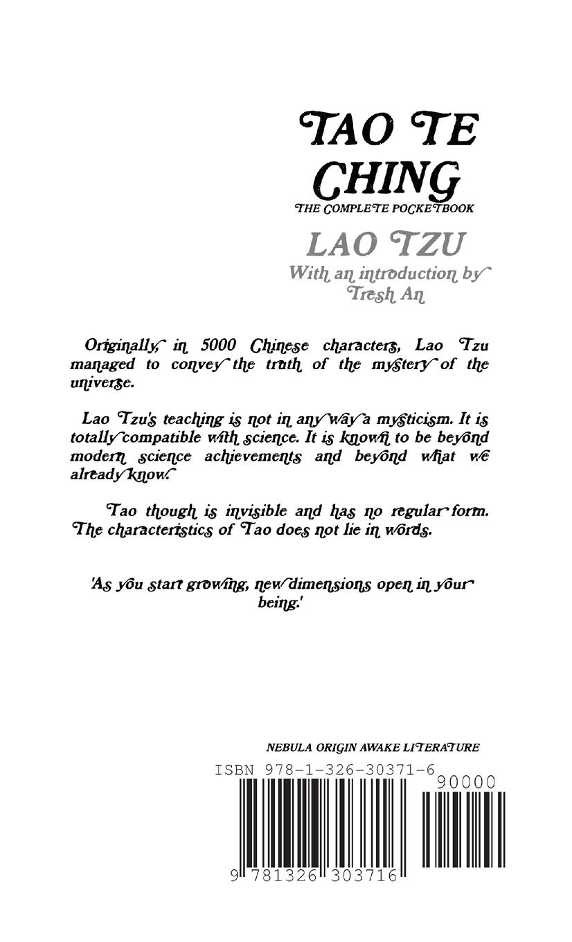 Rückseitencover Tao Te Ching (The Complete Pocketbook)