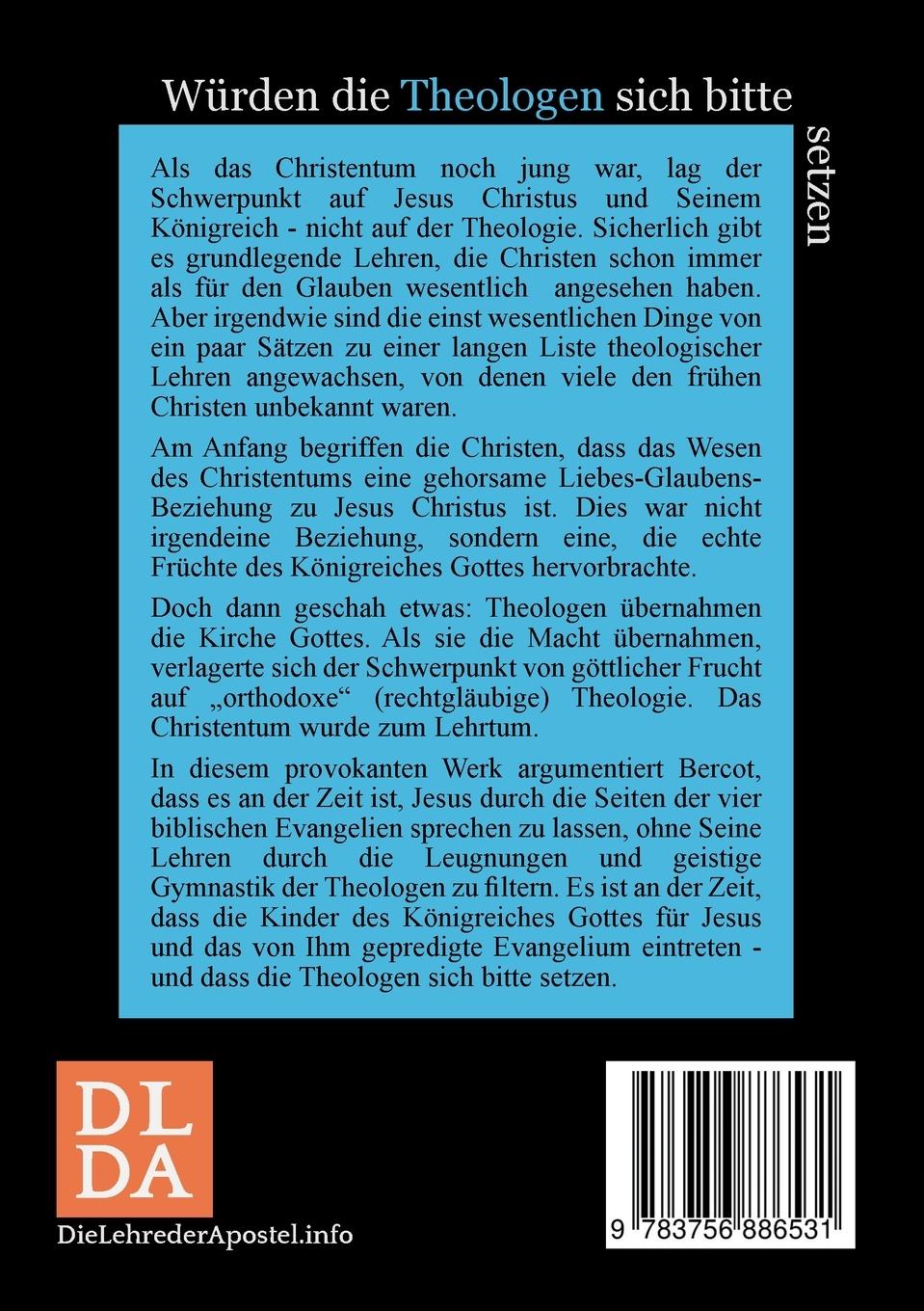 Rückseitencover Würden die Theologen sich bitte setzen