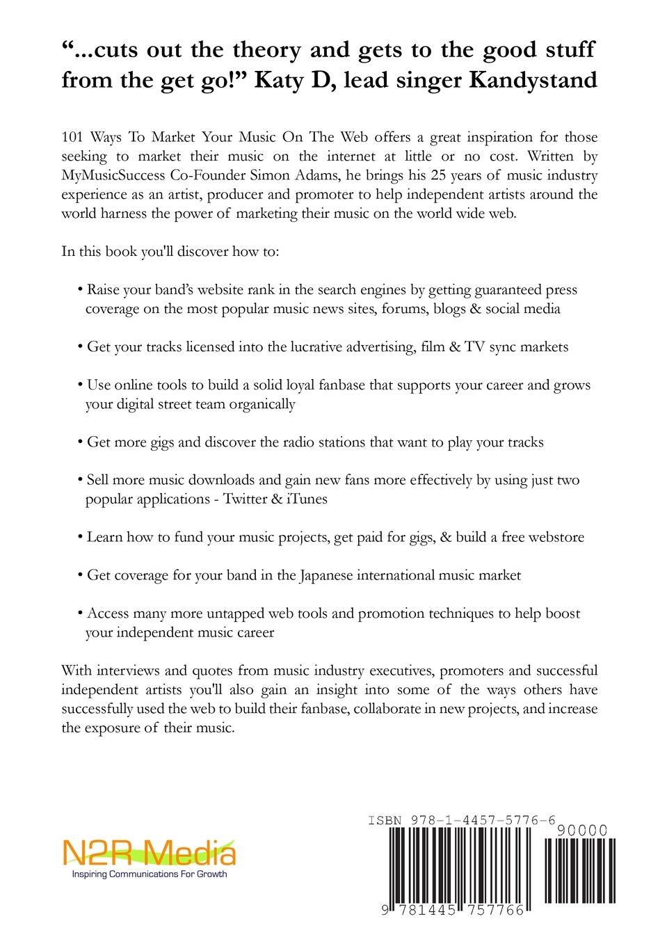 Rückseitencover 101 Ways To Market Your Music On The Web