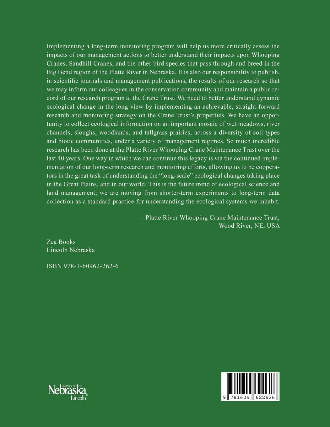 Rückseitencover Landscape-Level Long-Term Biological Research and Monitoring Plan for the Crane Trust