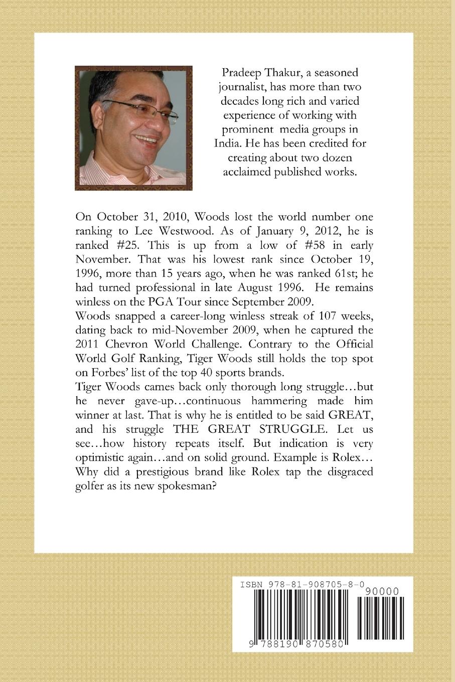 Rückseitencover "TIGER" IS BACK! The Great Struggle of  Tiger Woods (Revised & Enlarged Edition)