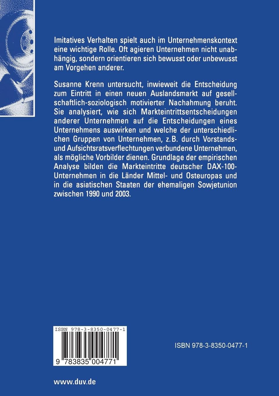 Rückseitencover Imitation von Auslandsmarkteintritten