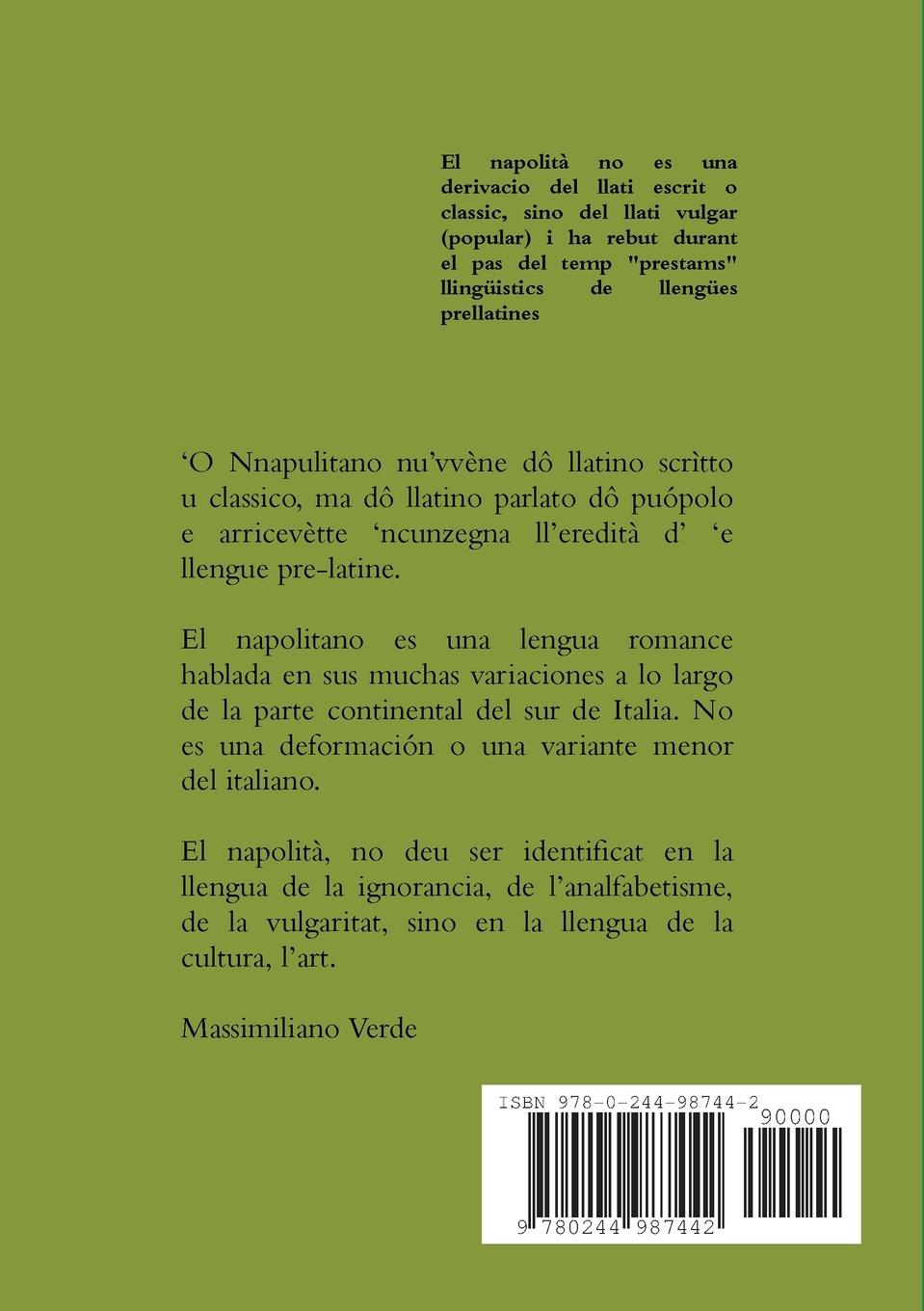 Rückseitencover Lengua napolitana. Patrimonio cultural universal en riesgo