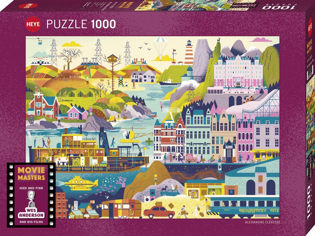 Vorderes Coverbild Wes Anderson Films Puzzle 1000 Teile