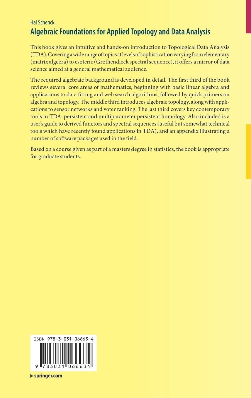 Rückseitencover Algebraic Foundations for Applied Topology and Data Analysis