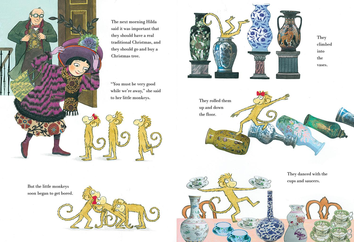 Beispielinhalt (Bild) Three Little Monkeys at Christmas