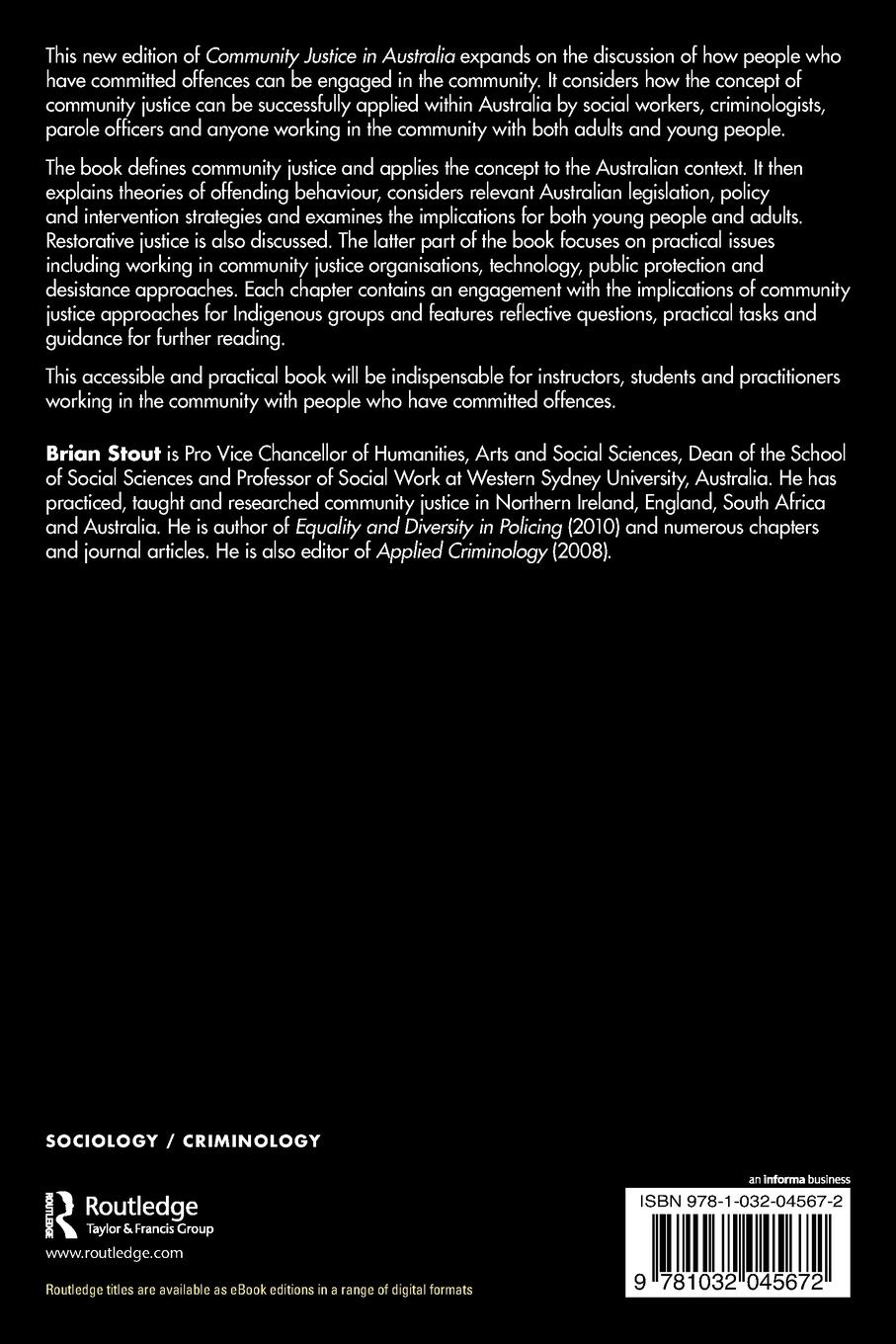 Rückseitencover Community Justice in Australia