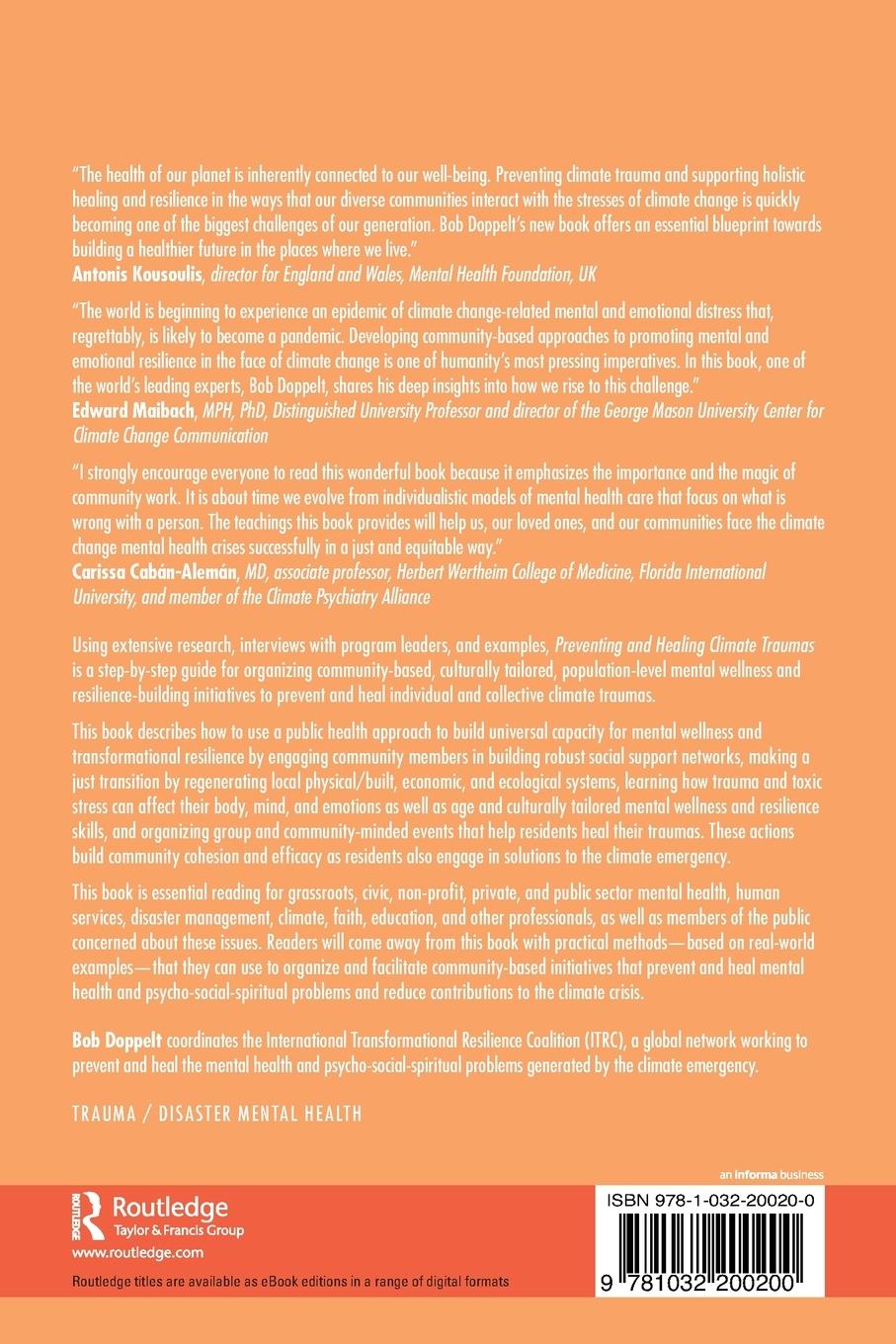 Rückseitencover Preventing and Healing Climate Traumas