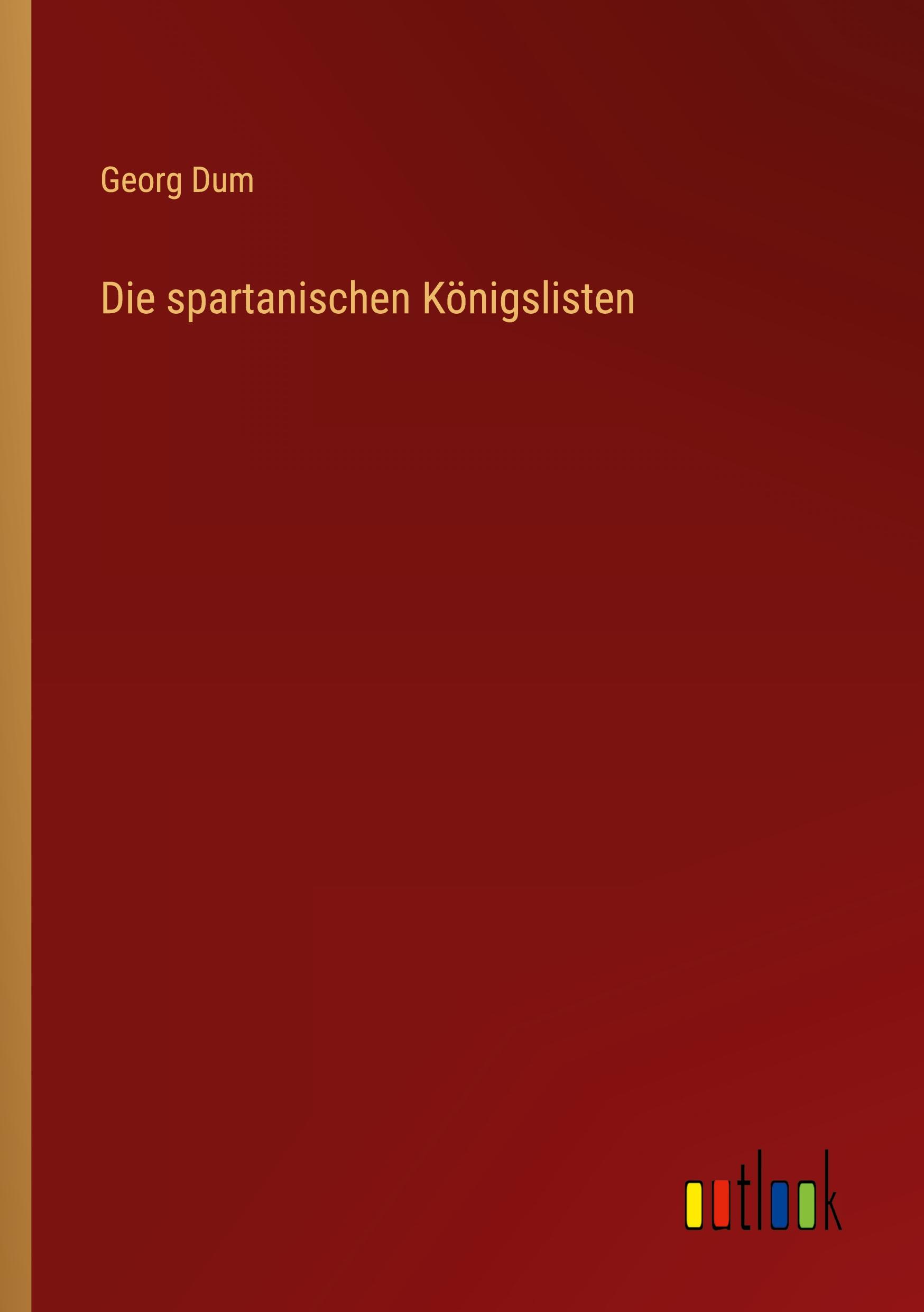 Vorderes Coverbild Die spartanischen Königslisten