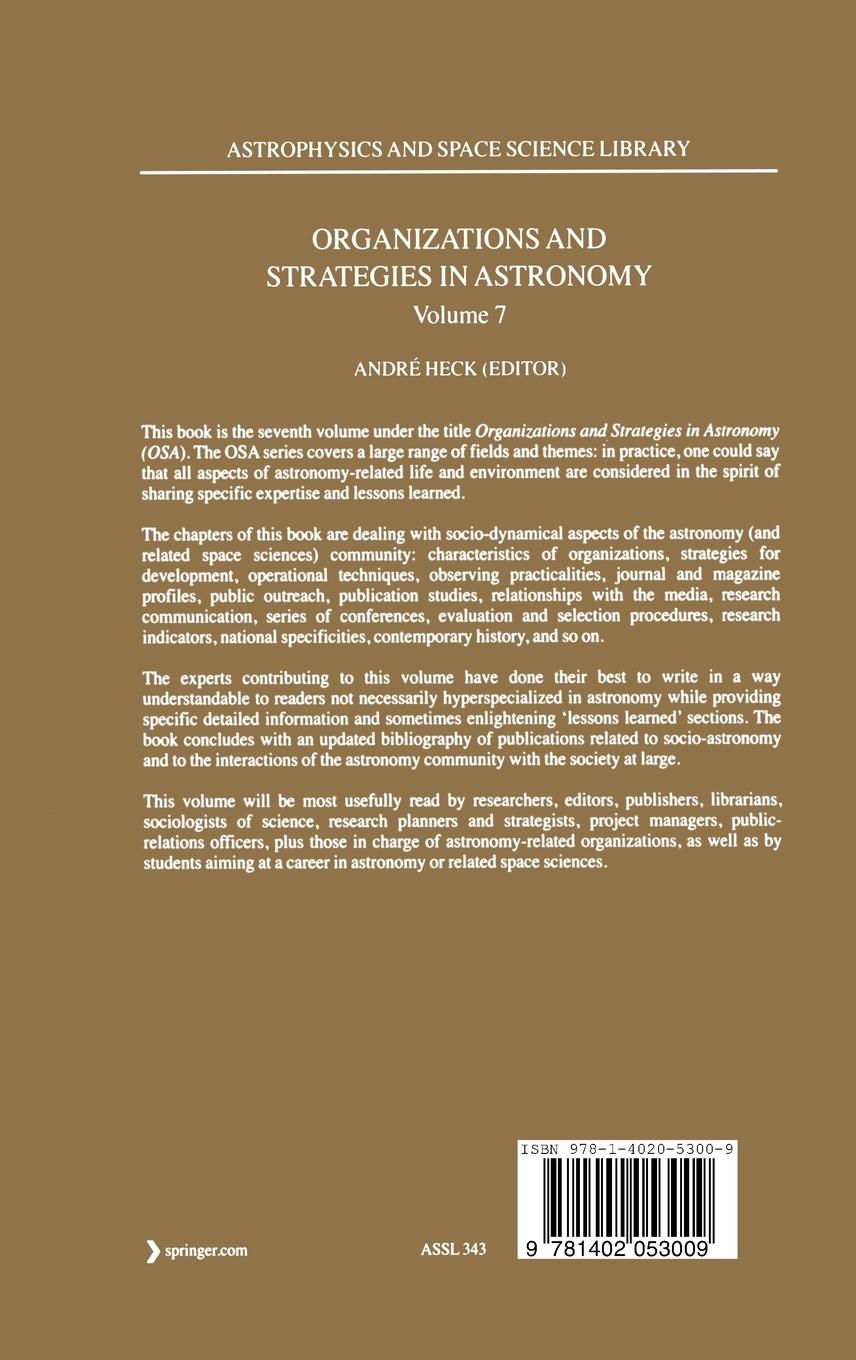 Rückseitencover Organizations and Strategies in Astronomy 7