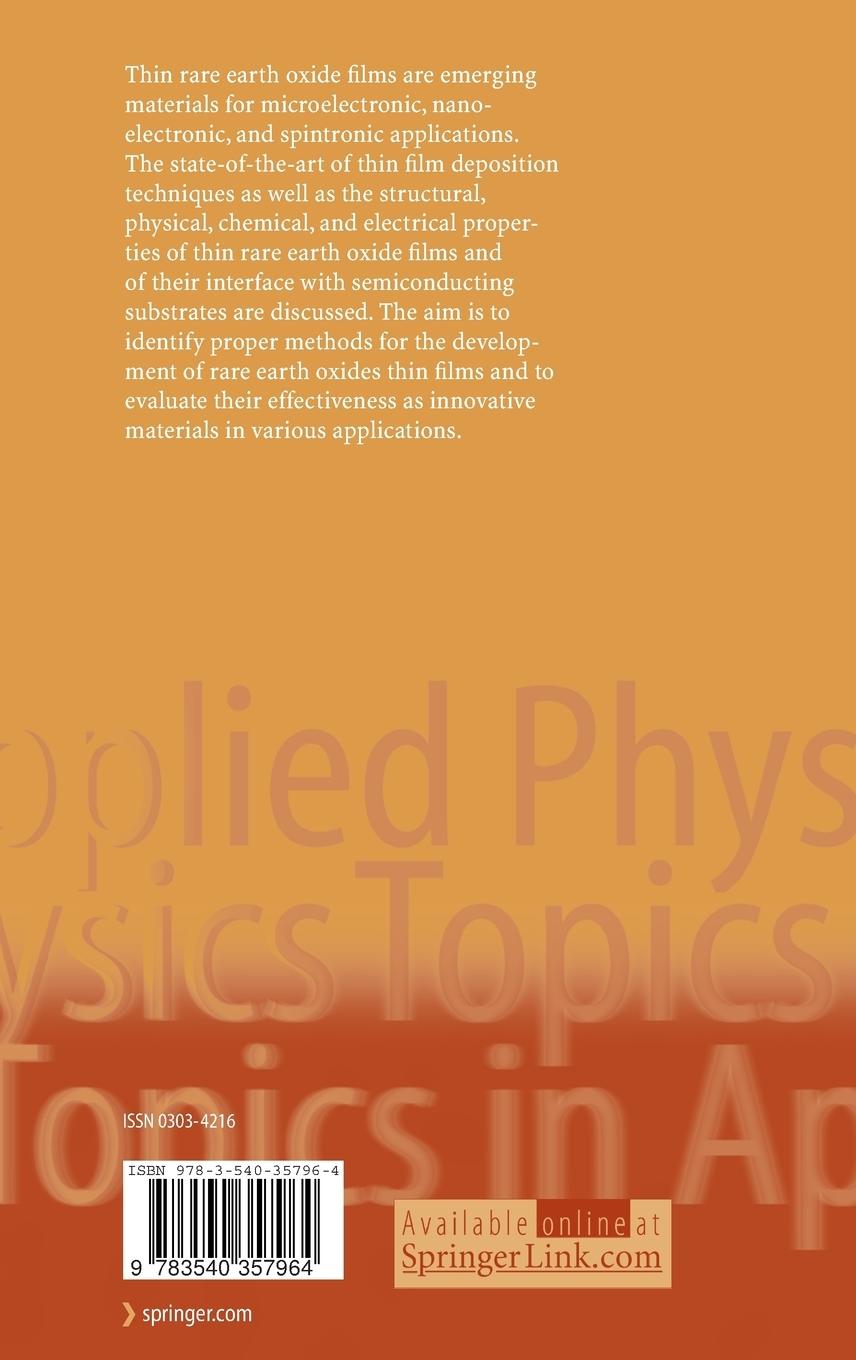 Rückseitencover Rare Earth Oxide Thin Films