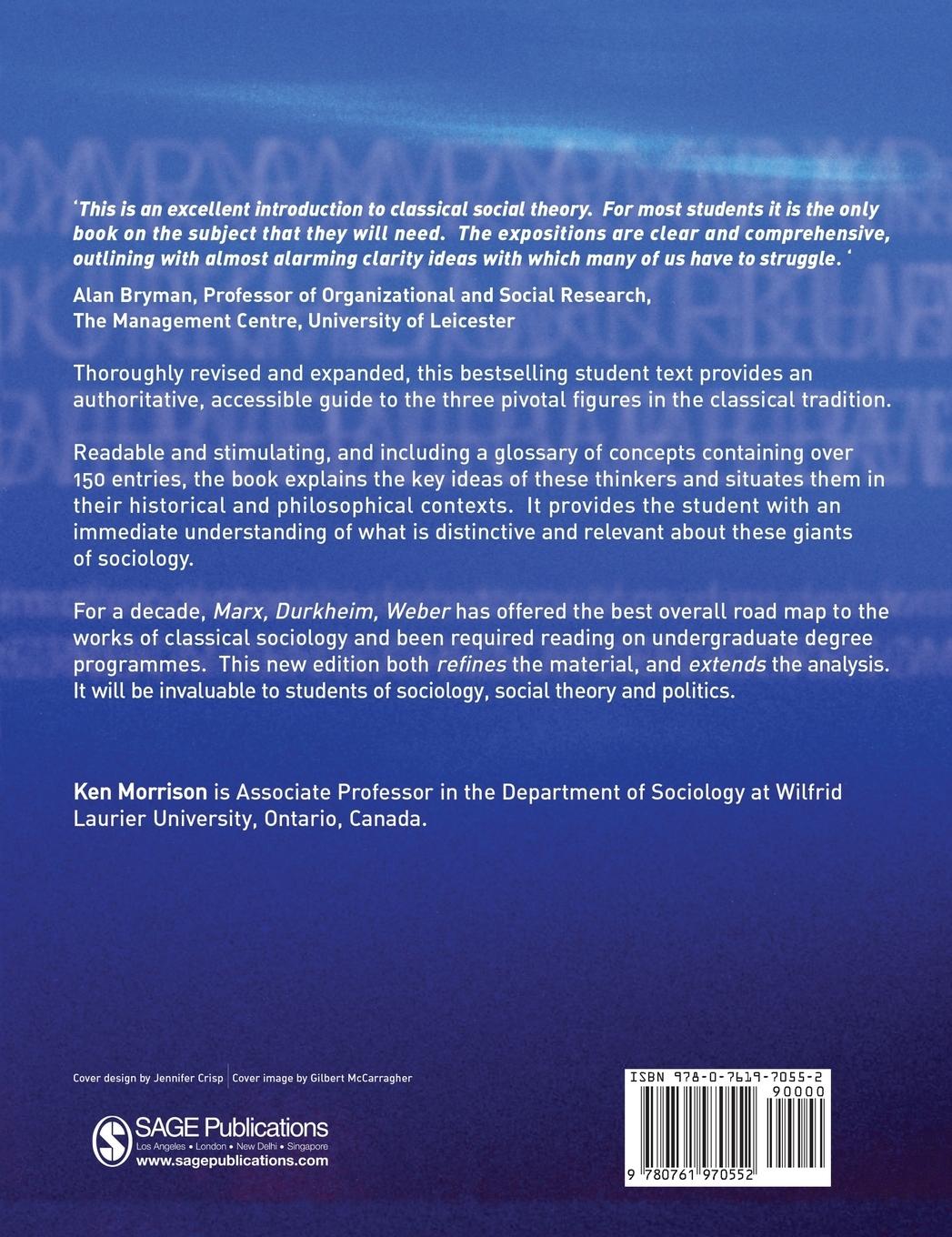 Rückseitencover Marx, Durkheim, Weber