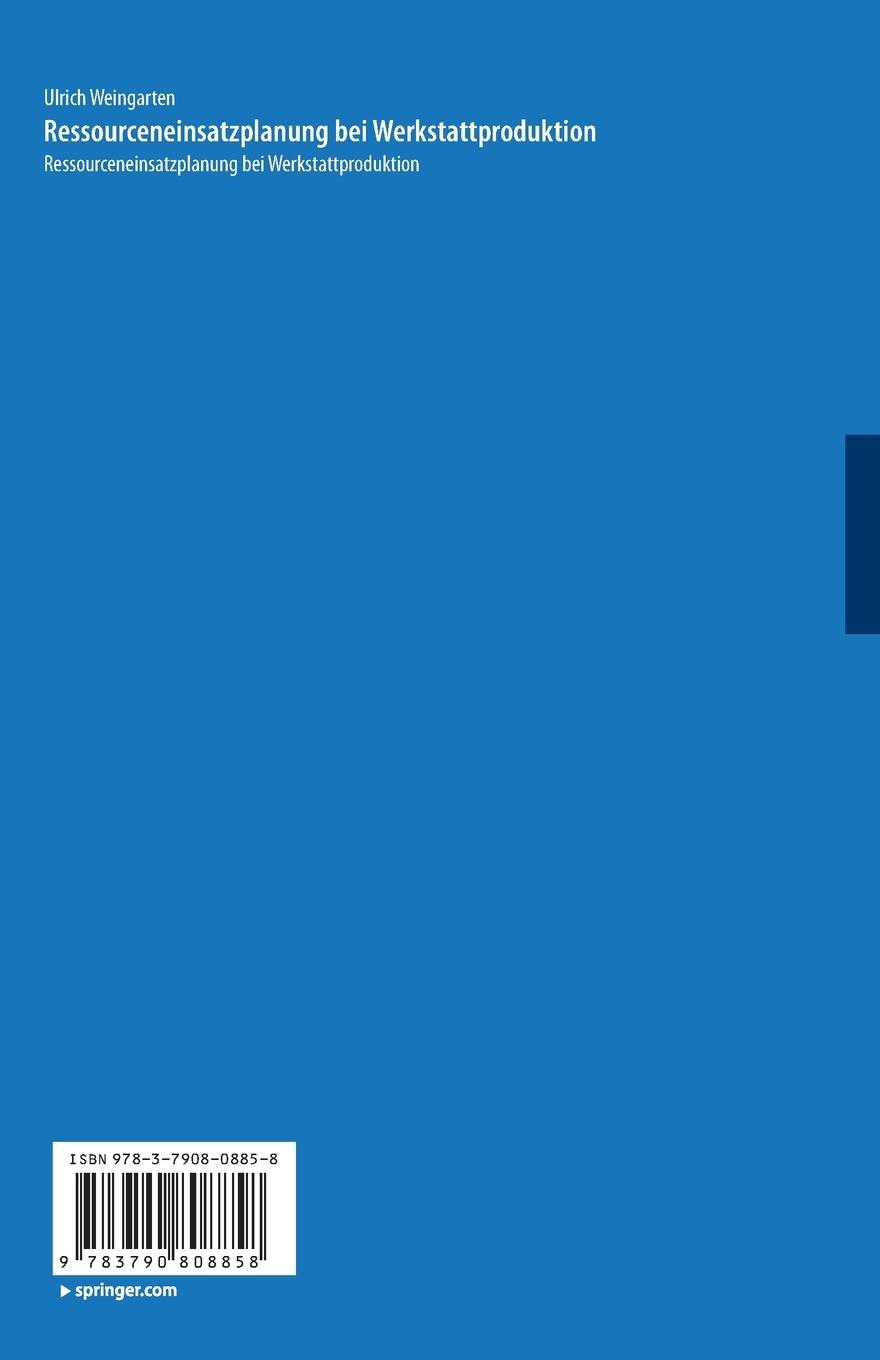 Rückseitencover Ressourceneinsatzplanung bei Werkstattproduktion