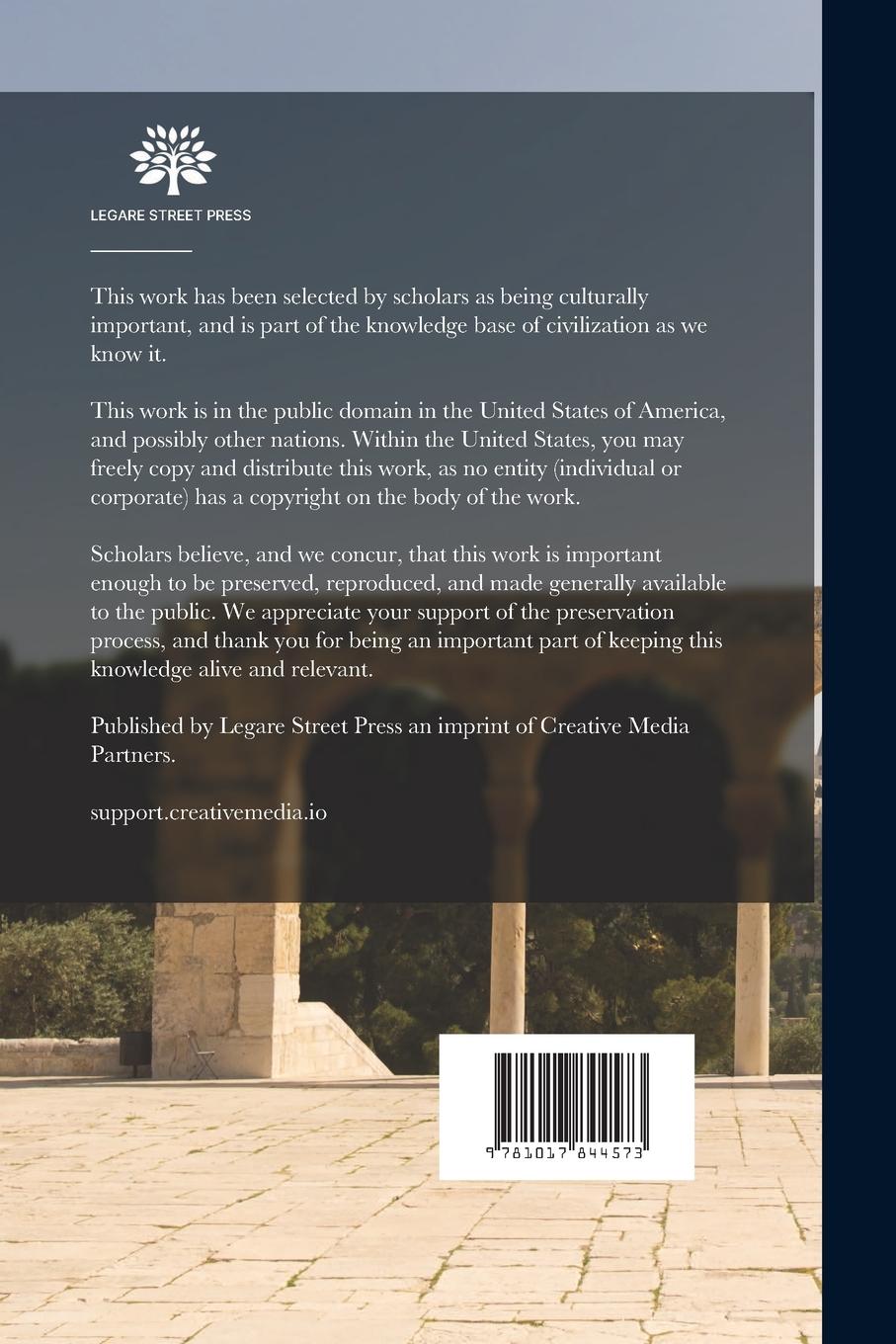 Rückseitencover The Survey Of Eastern Palestine: Memoirs Of The Topography, Orography, Hydrography, Archaeology, Etc; Volume 1
