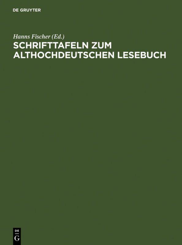 Vorderes Coverbild Schrifttafeln zum althochdeutschen Lesebuch