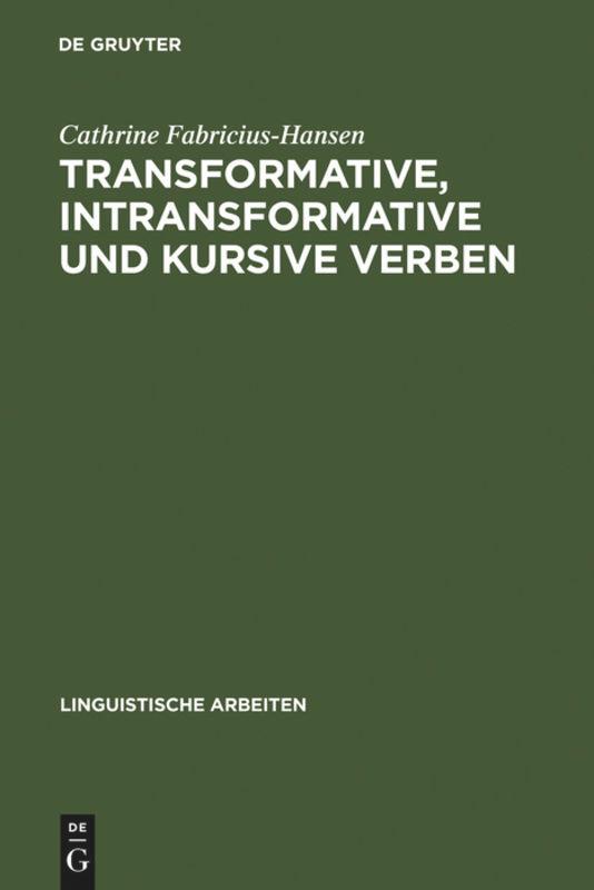 Vorderes Coverbild Transformative, intransformative und kursive Verben