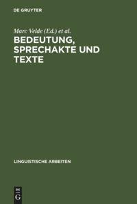 Vorderes Coverbild Bedeutung, Sprechakte und Texte
