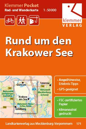 Vorderes Coverbild Klemmer Pocket Rad- und Wanderkarte Rund um den Krakower See 1 : 50 000