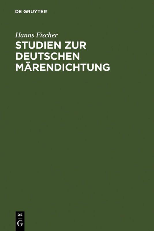 Vorderes Coverbild Studien zur deutschen Märendichtung