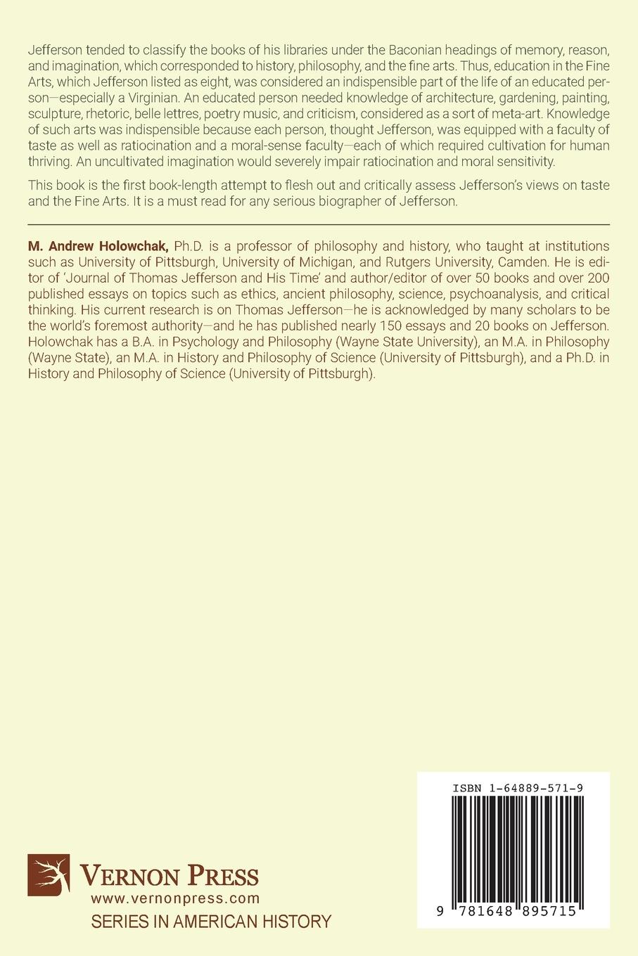 Rückseitencover Thomas Jefferson on Taste and the Fine Arts