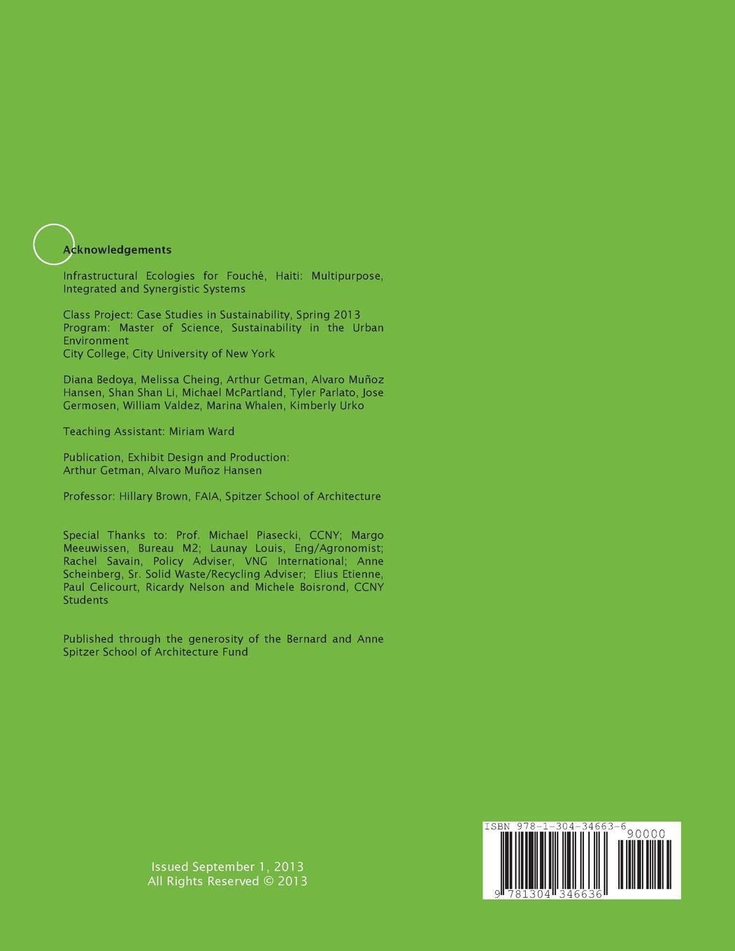 Rückseitencover Infrastructural Ecologies for Fouché, Haiti