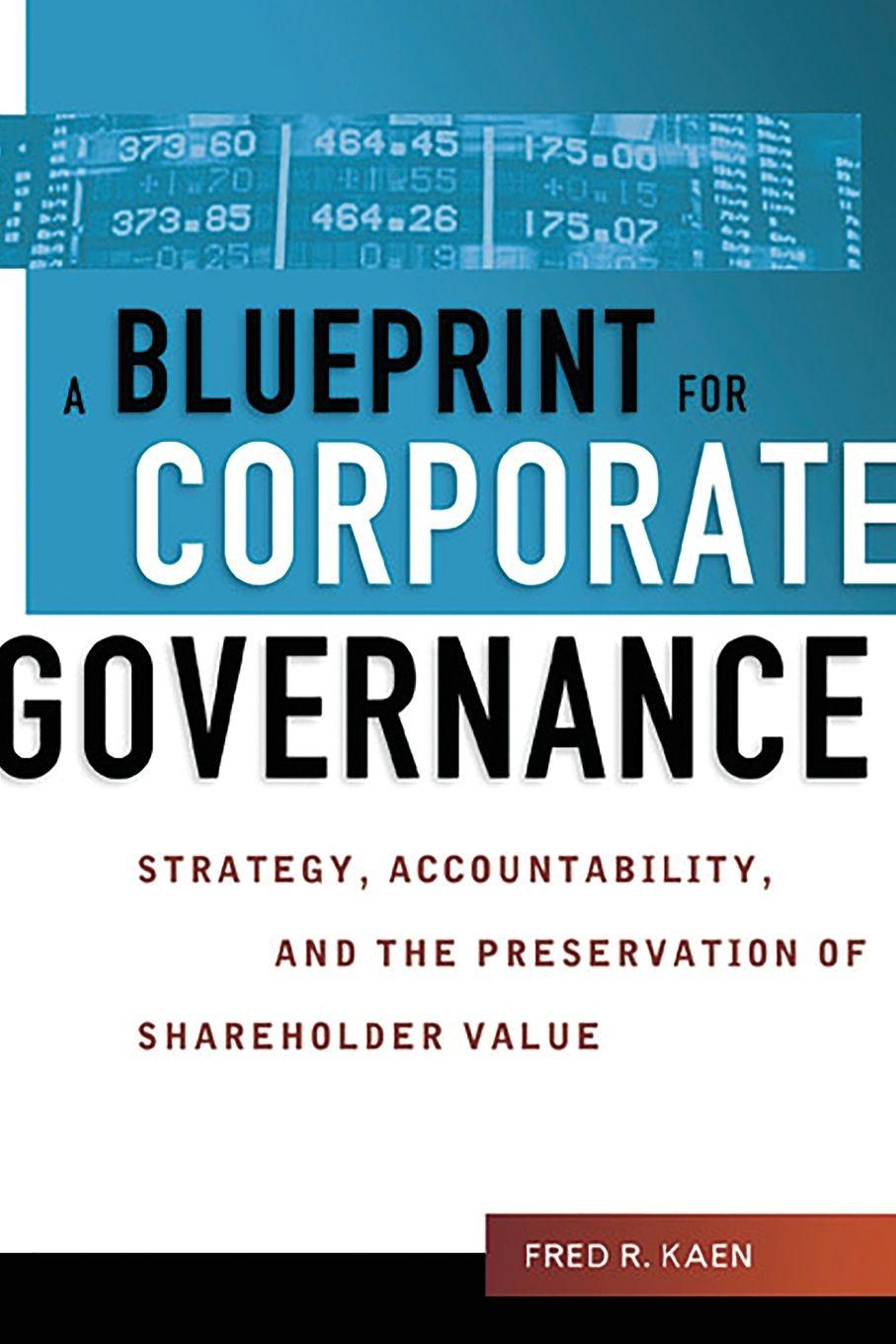 Vorderes Coverbild A Blueprint for Corporate Governance