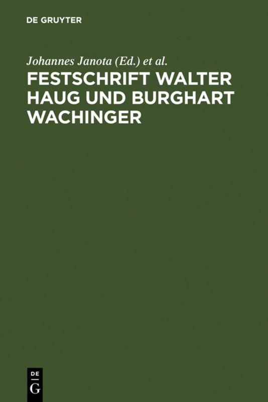 Vorderes Coverbild Festschrift Walter Haug und Burghart Wachinger