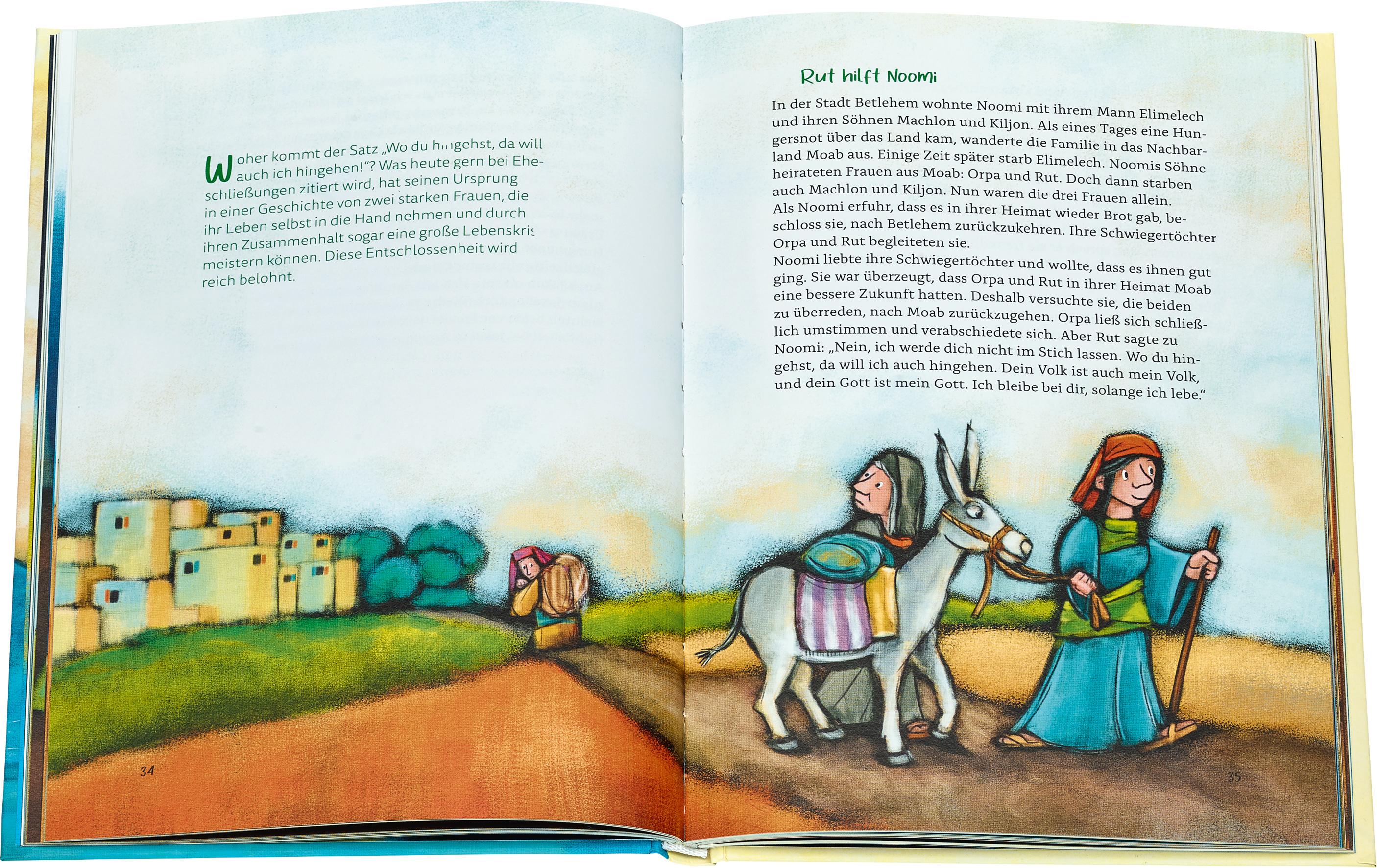 Beispielinhalt (Bild) Gott und die Welt. Zwölf Bibelgeschichten, die jede Familie kennen sollte. Einfach erzählt, mit Erklärungen zur Bedeutung. Bibel-Bilderbuch. Vorlesegeschichten ab 4 Jahren und für Schulkinder