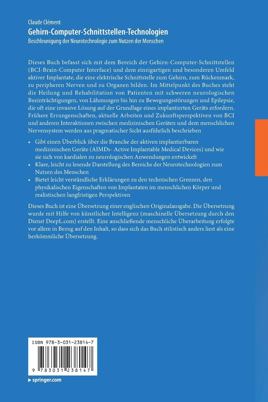 Rückseitencover Gehirn-Computer-Schnittstellen-Technologien