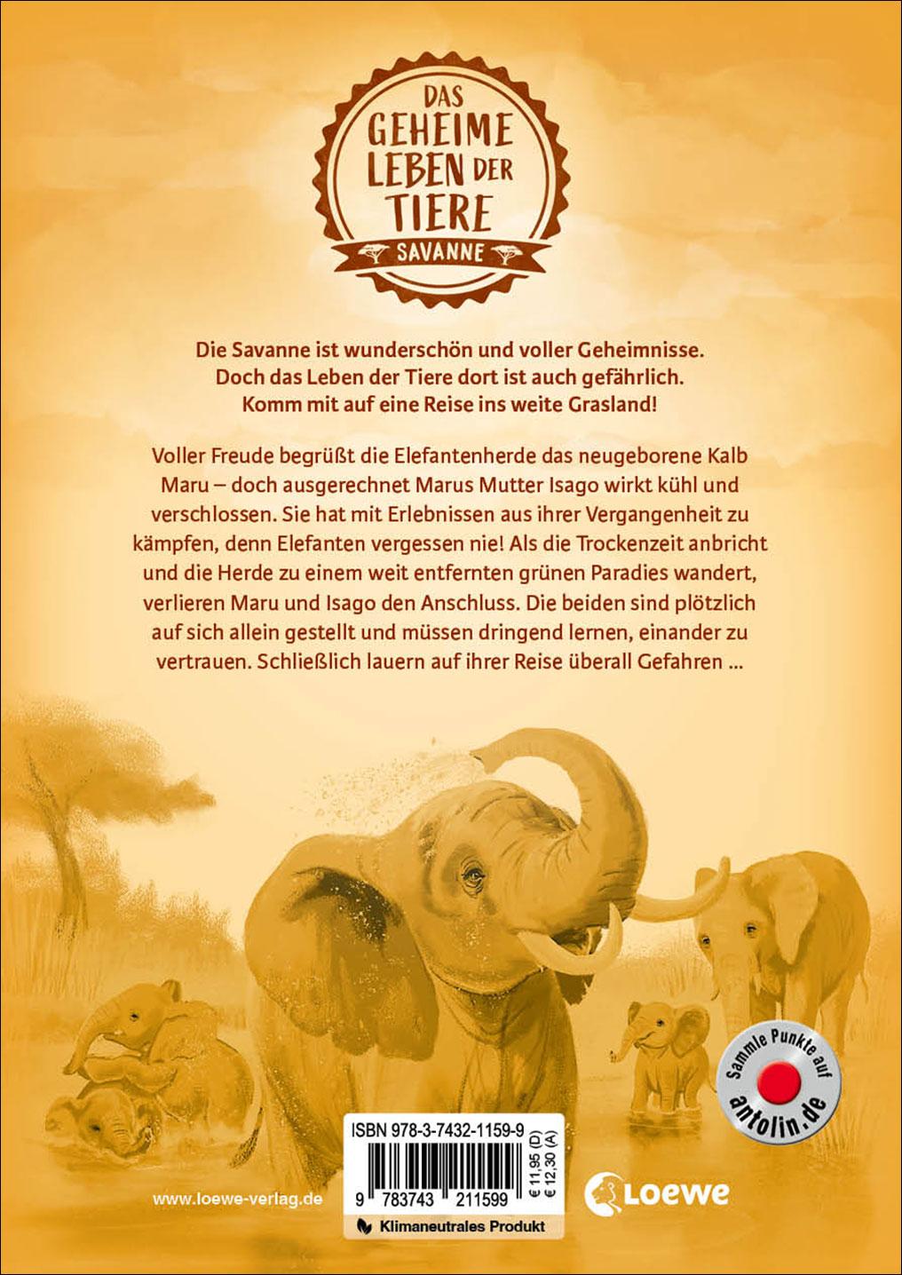 Rückseitencover Das geheime Leben der Tiere (Savanne) - Maru - Die Reise der Elefanten
