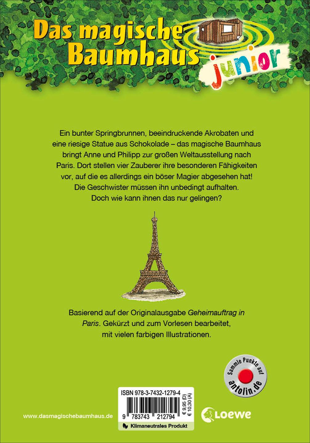 Rückseitencover Das magische Baumhaus junior (Band 32) - Geheimtreffen auf dem Eiffelturm